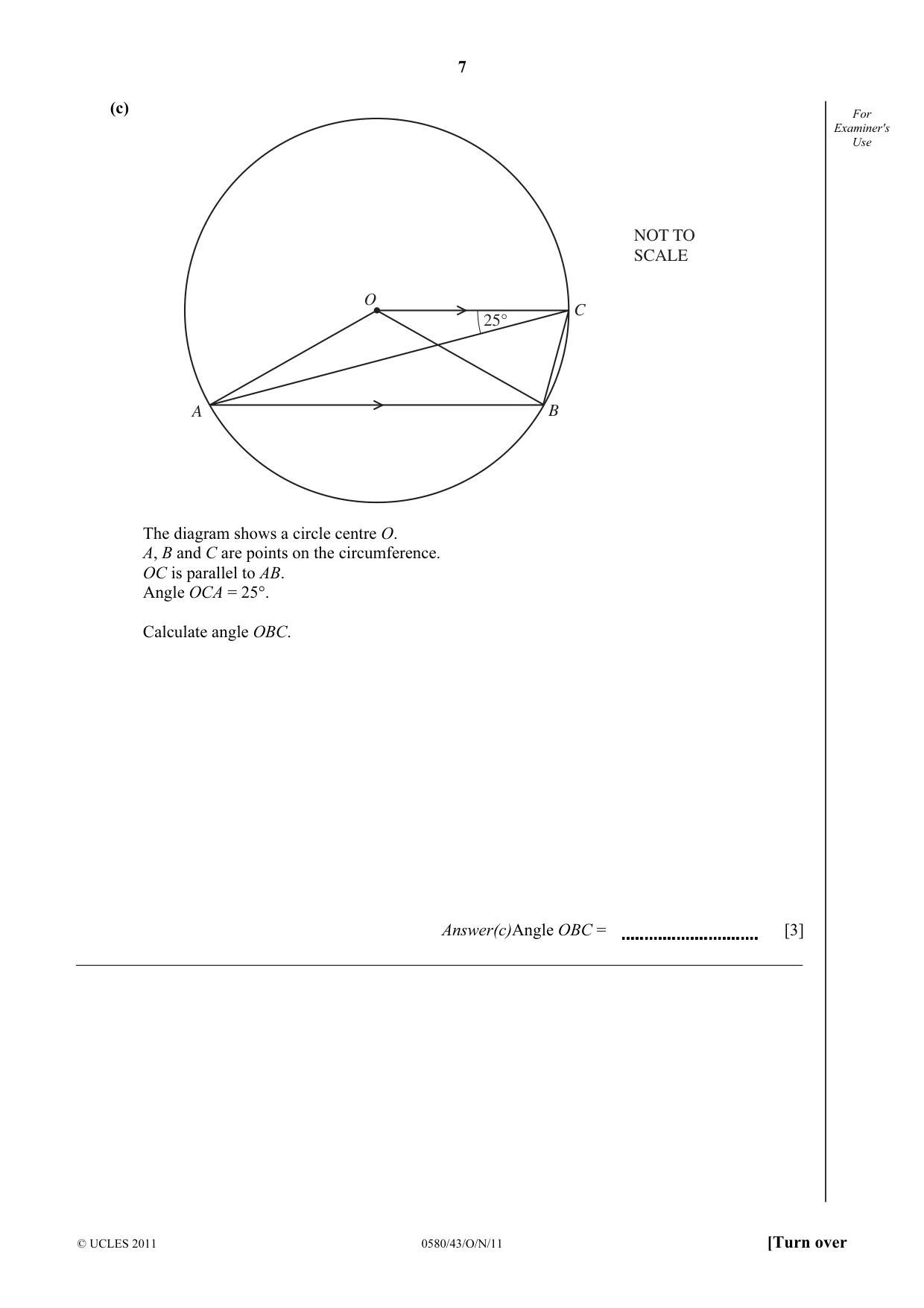 Cambridge IGCSE Mathematics 0580 2011 Oct/Nov Paper 4 · Variant 3 question paper, page 7 of 20