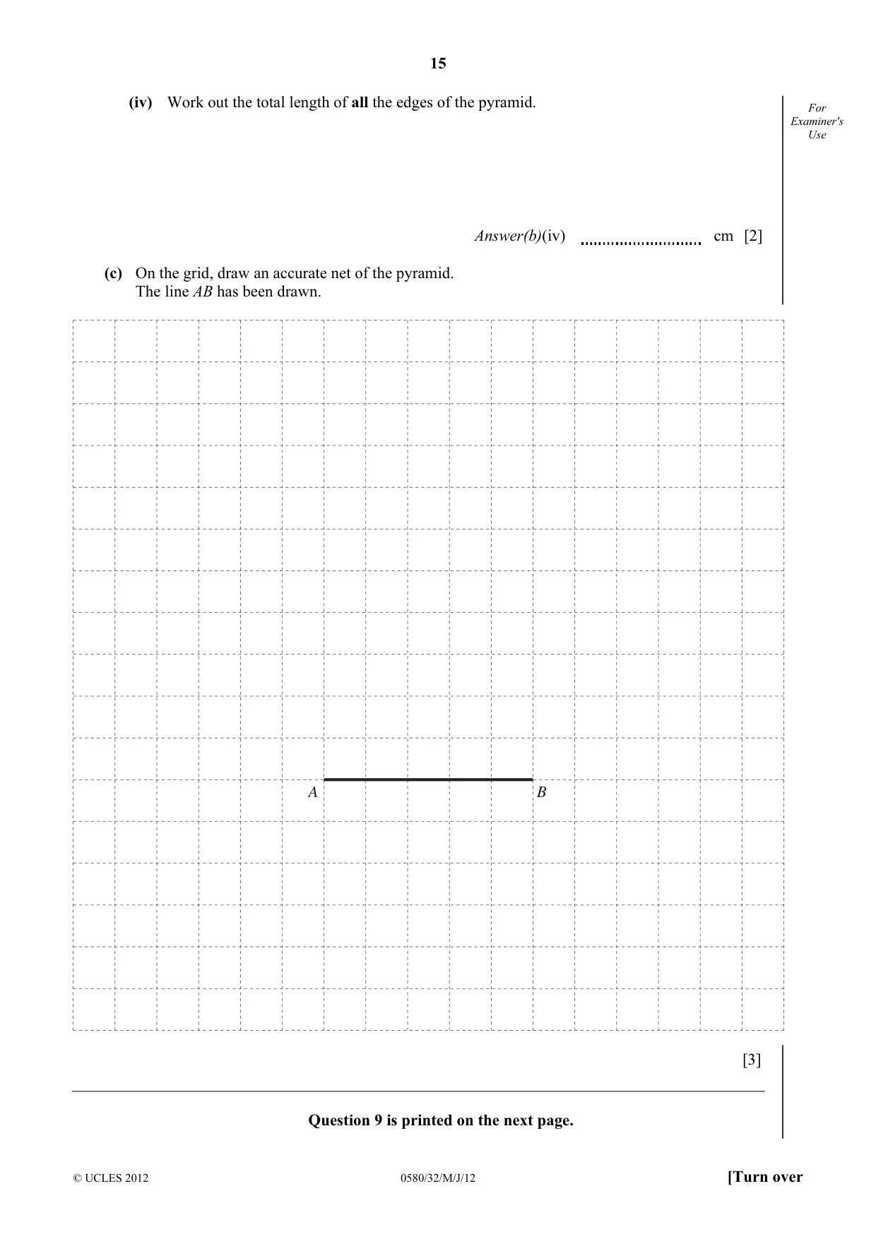 Cambridge IGCSE Mathematics 0580 2012 May/June Paper 3 · Variant 2 question paper, page 15 of 16