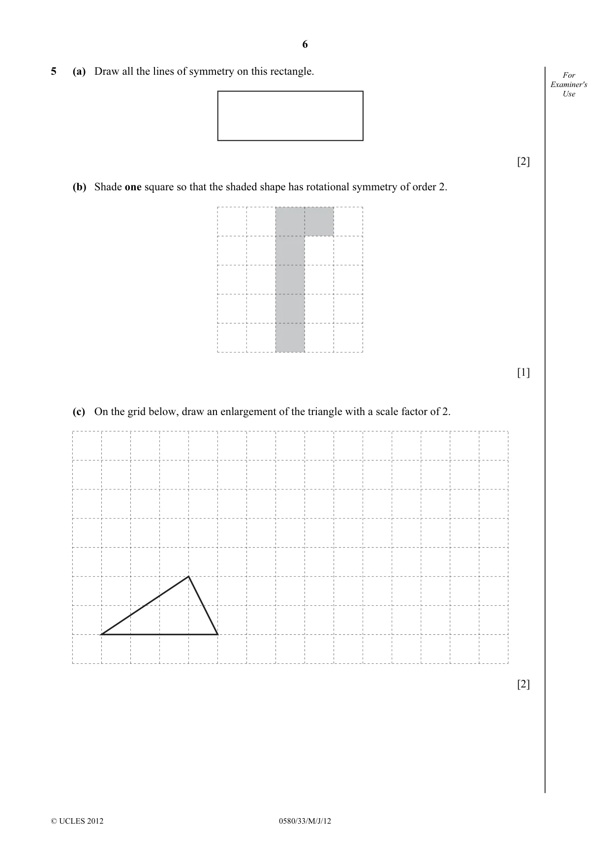 Cambridge IGCSE Mathematics 0580 2012 May/June Paper 3 · Variant 3 question paper, page 6 of 16