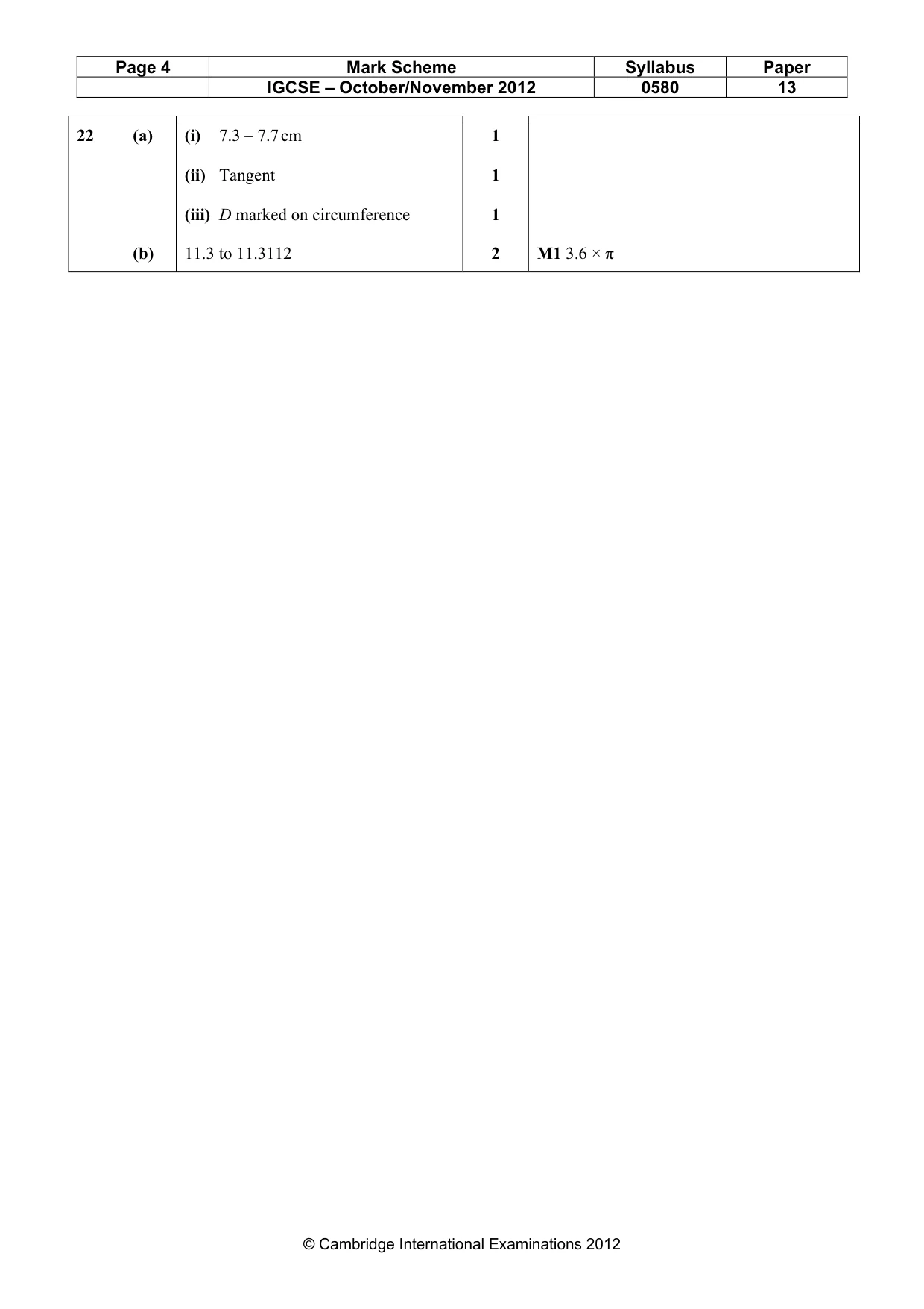 Mark scheme, page 4 of 4
