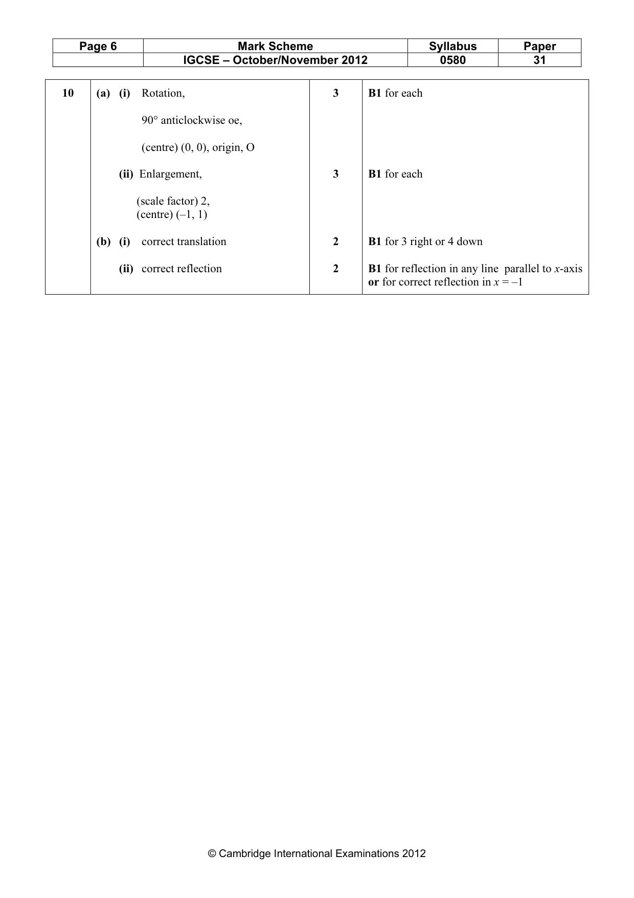 Mark scheme, page 6 of 6