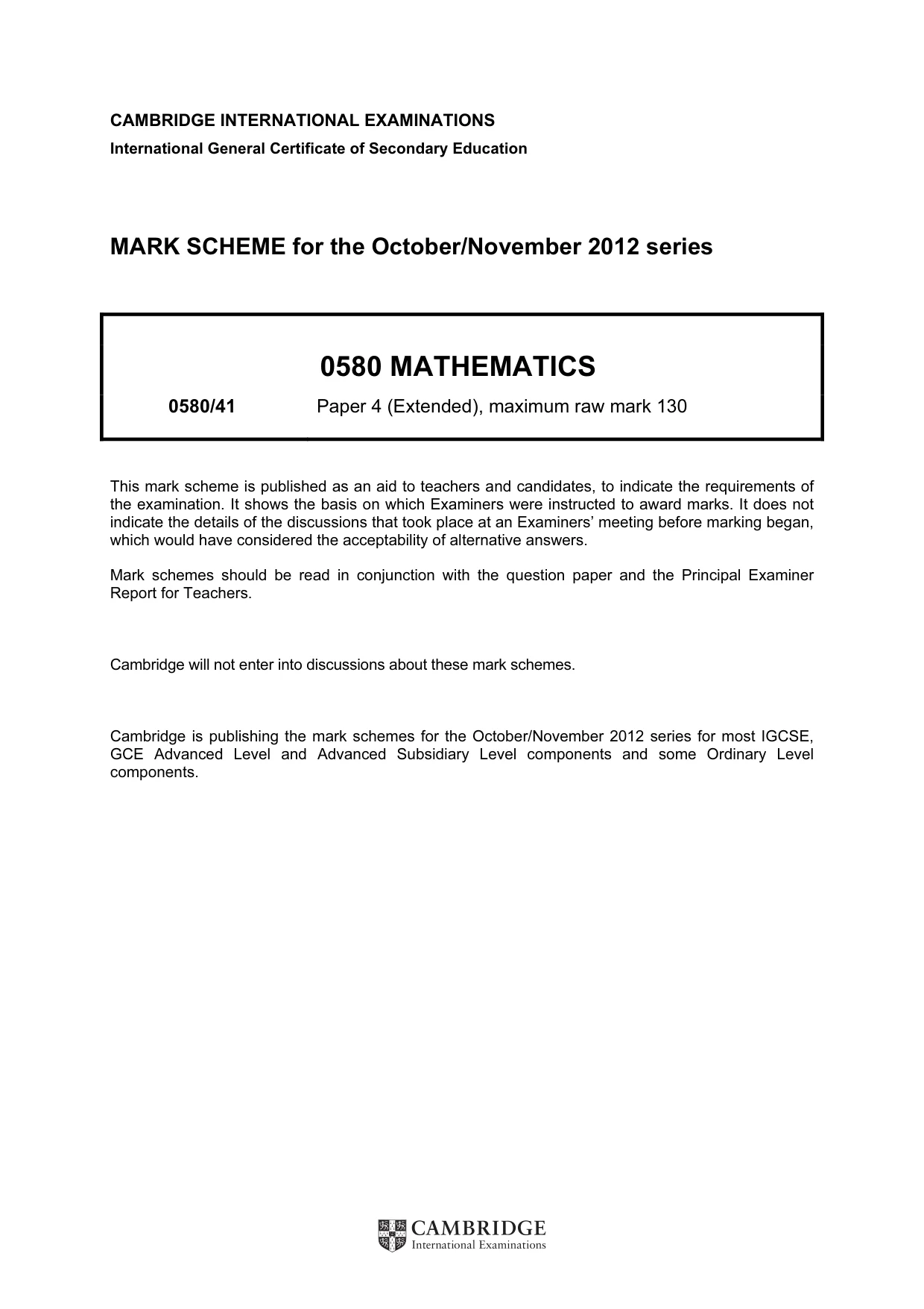 Mark scheme, page 1 of 7