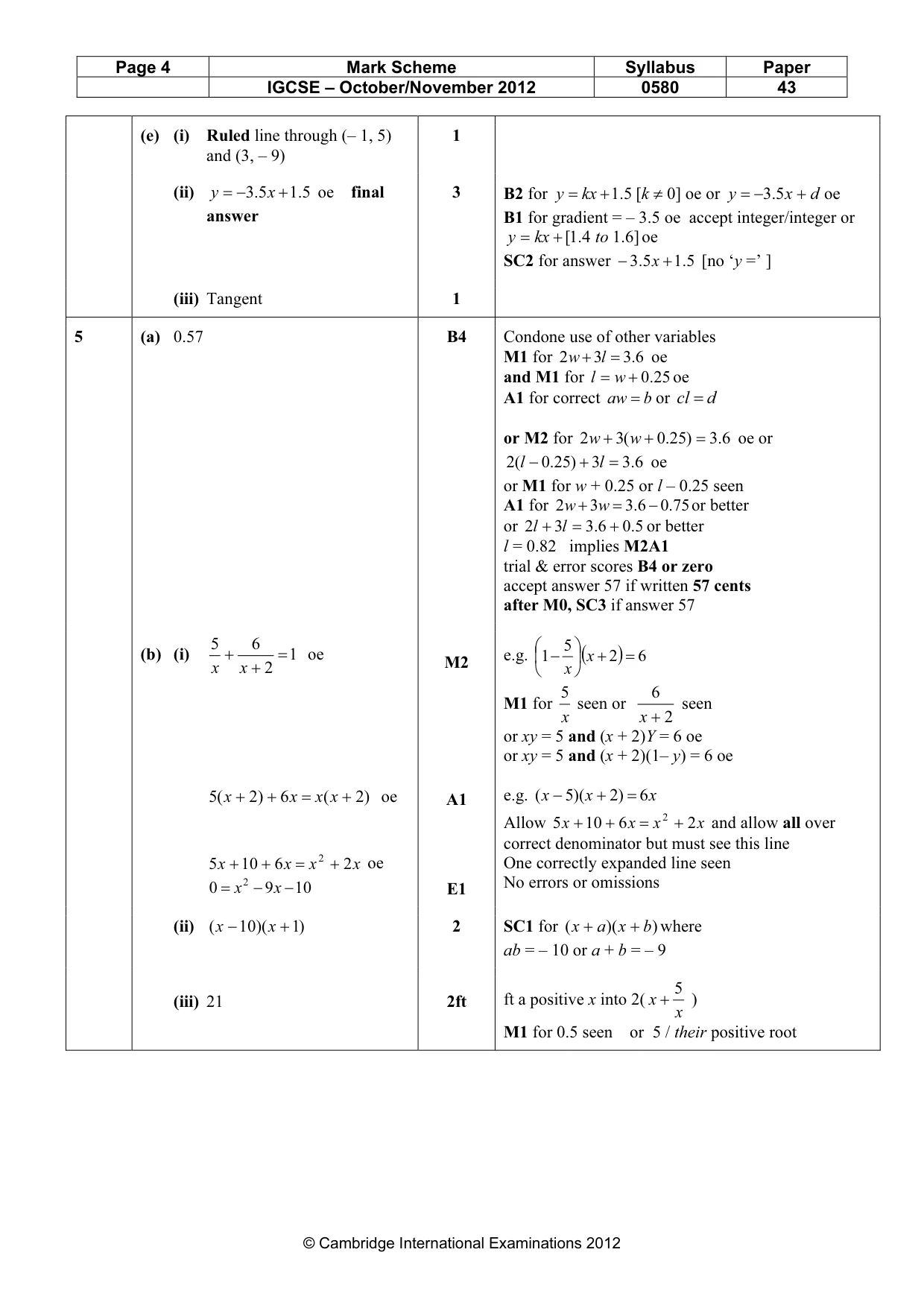 Mark scheme, page 4 of 8