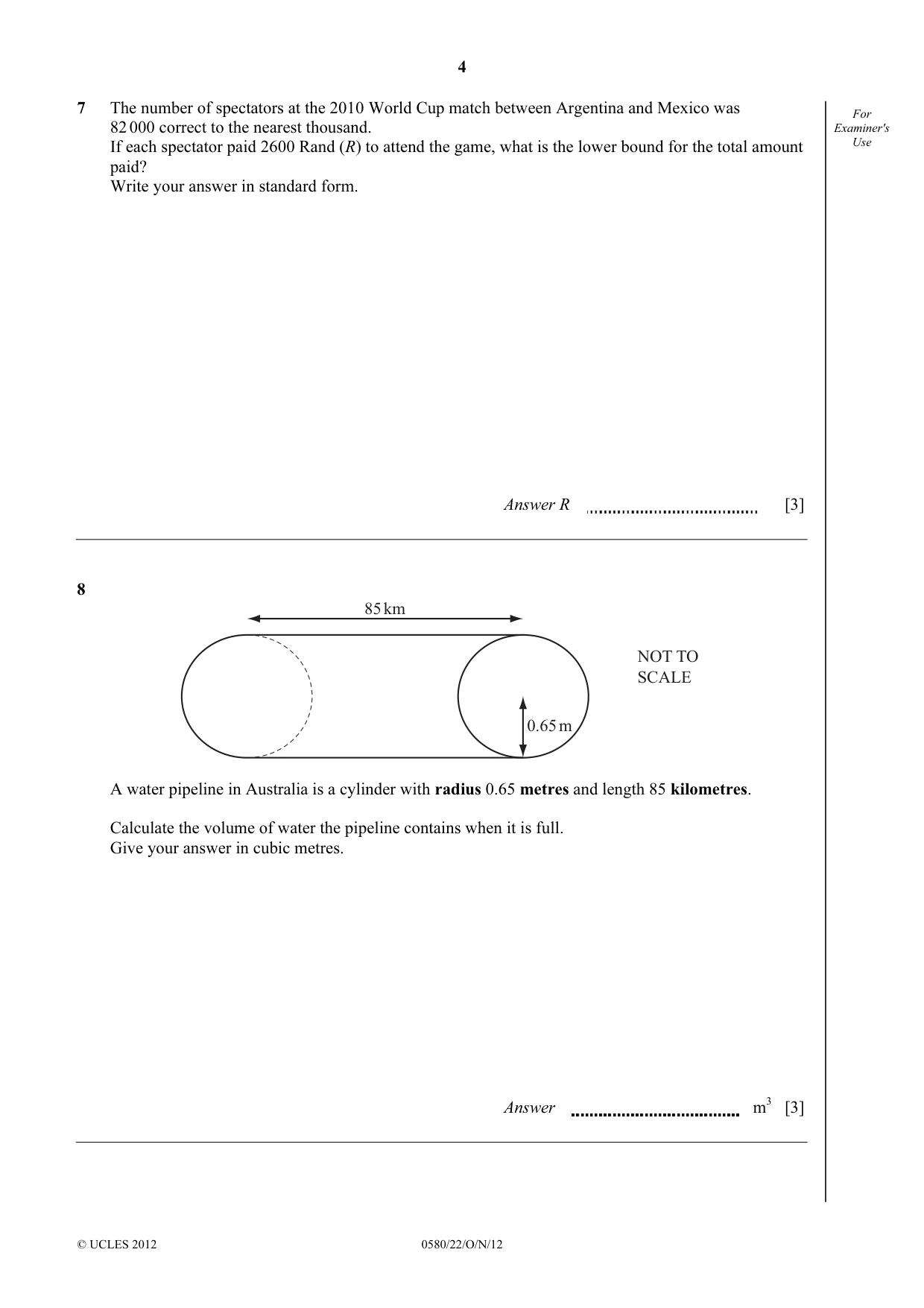 Cambridge IGCSE Mathematics 0580 2012 Oct/Nov Paper 2 · Variant 2 question paper, page 4 of 12