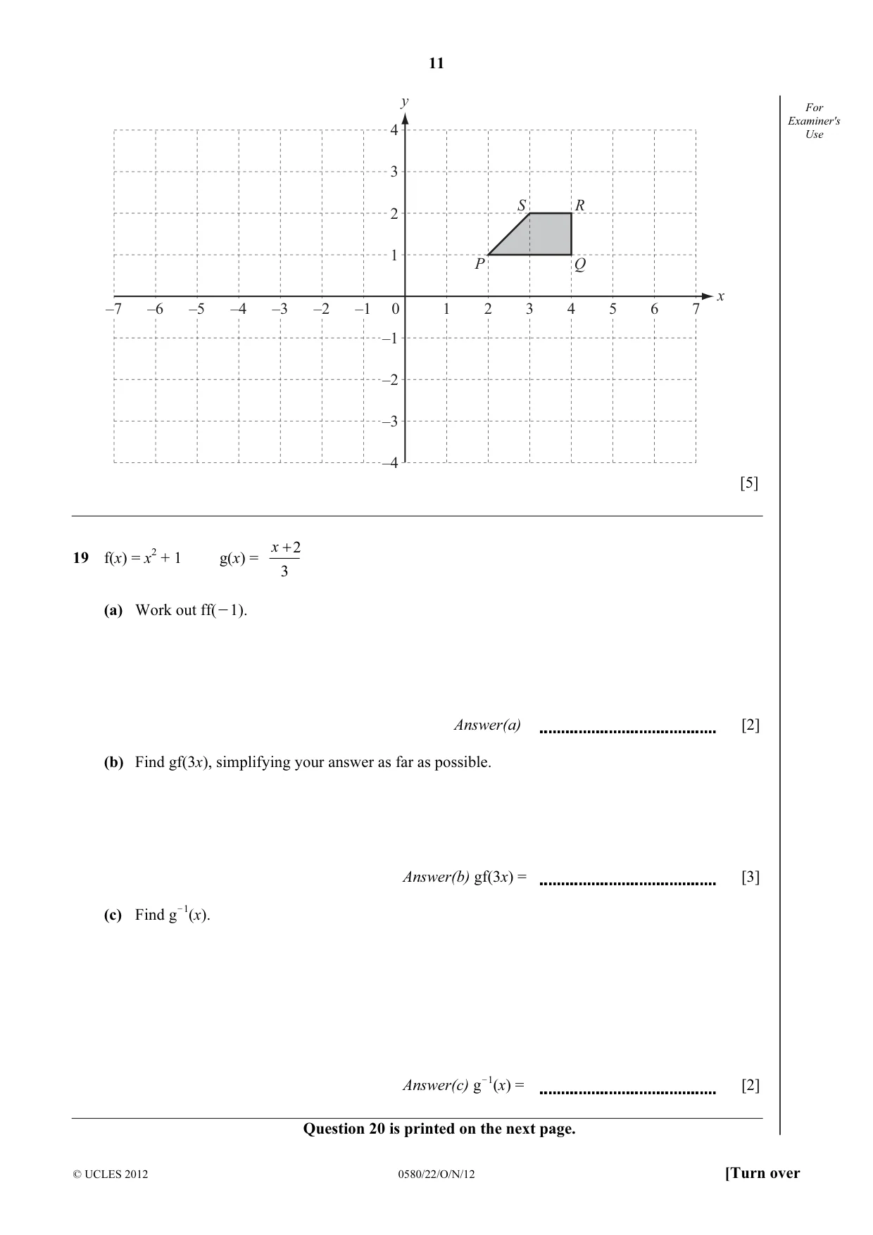 Cambridge IGCSE Mathematics 0580 2012 Oct/Nov Paper 2 · Variant 2 question paper, page 11 of 12