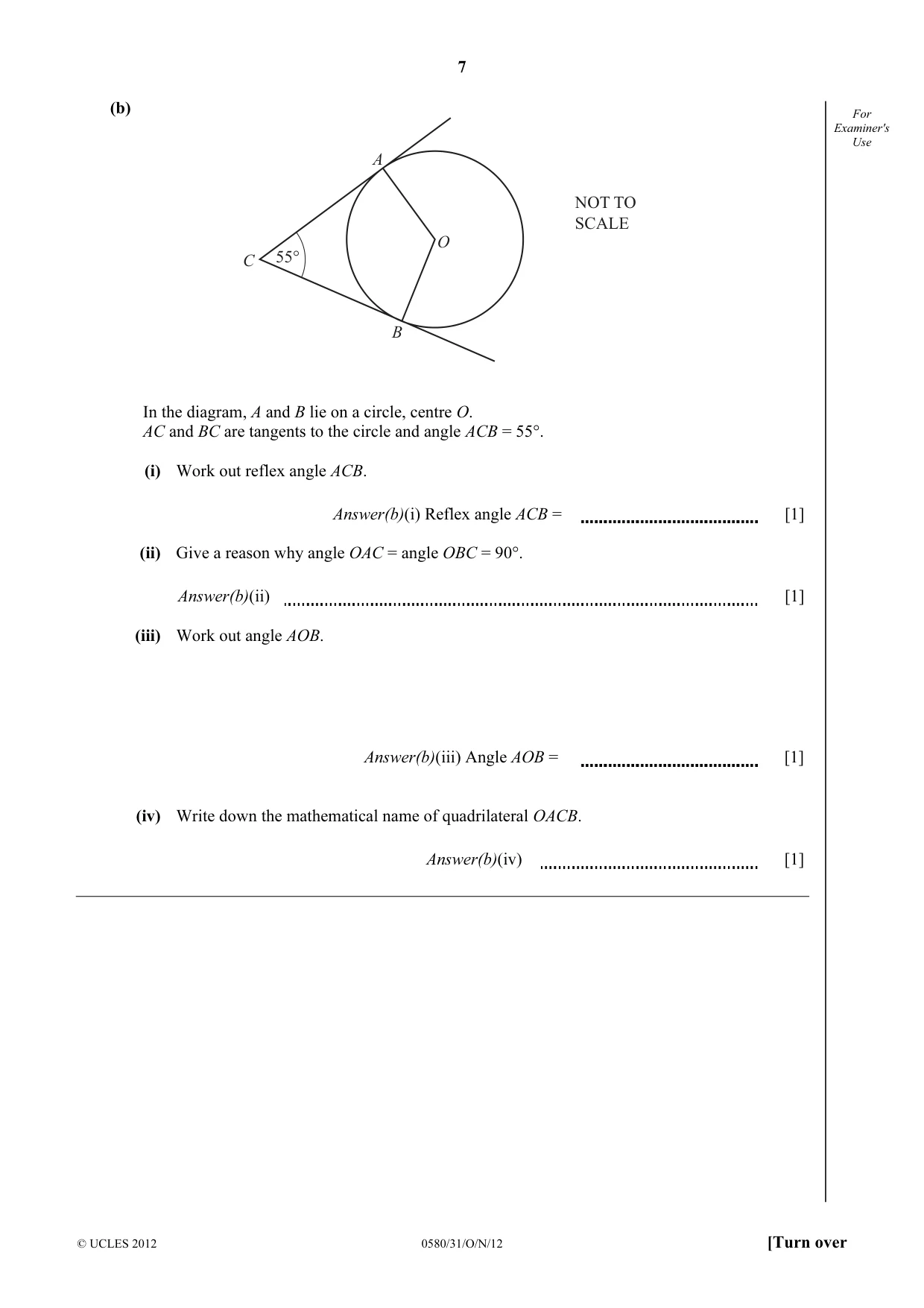 Cambridge IGCSE Mathematics 0580 2012 Oct/Nov Paper 3 · Variant 1 question paper, page 7 of 16
