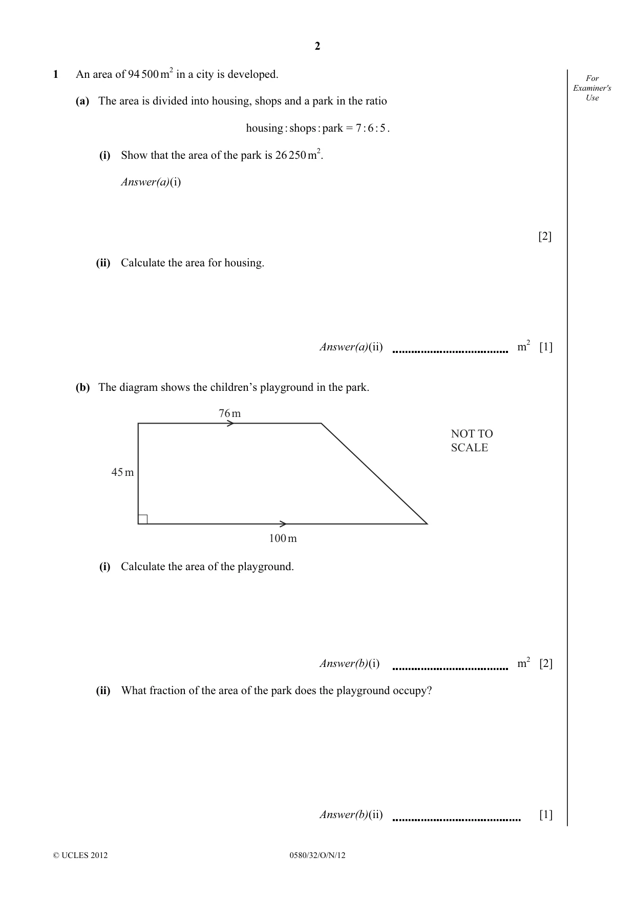 Cambridge IGCSE Mathematics 0580 2012 Oct/Nov Paper 3 · Variant 2 question paper, page 2 of 16