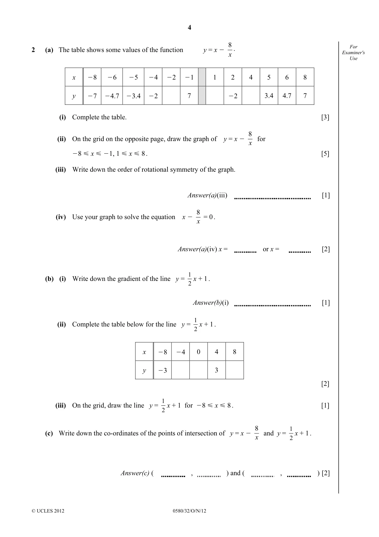 Cambridge IGCSE Mathematics 0580 2012 Oct/Nov Paper 3 · Variant 2 question paper, page 4 of 16