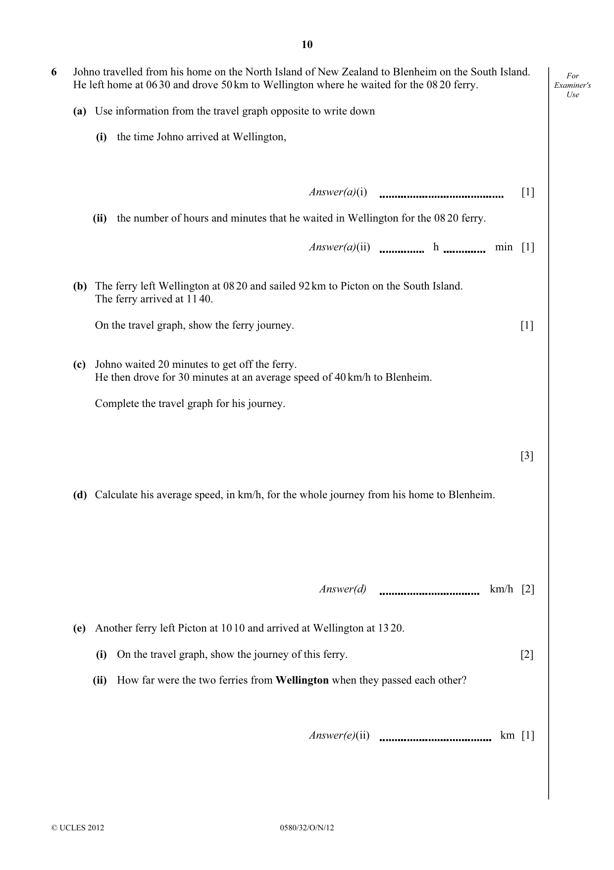 Cambridge IGCSE Mathematics 0580 2012 Oct/Nov Paper 3 · Variant 2 question paper, page 10 of 16