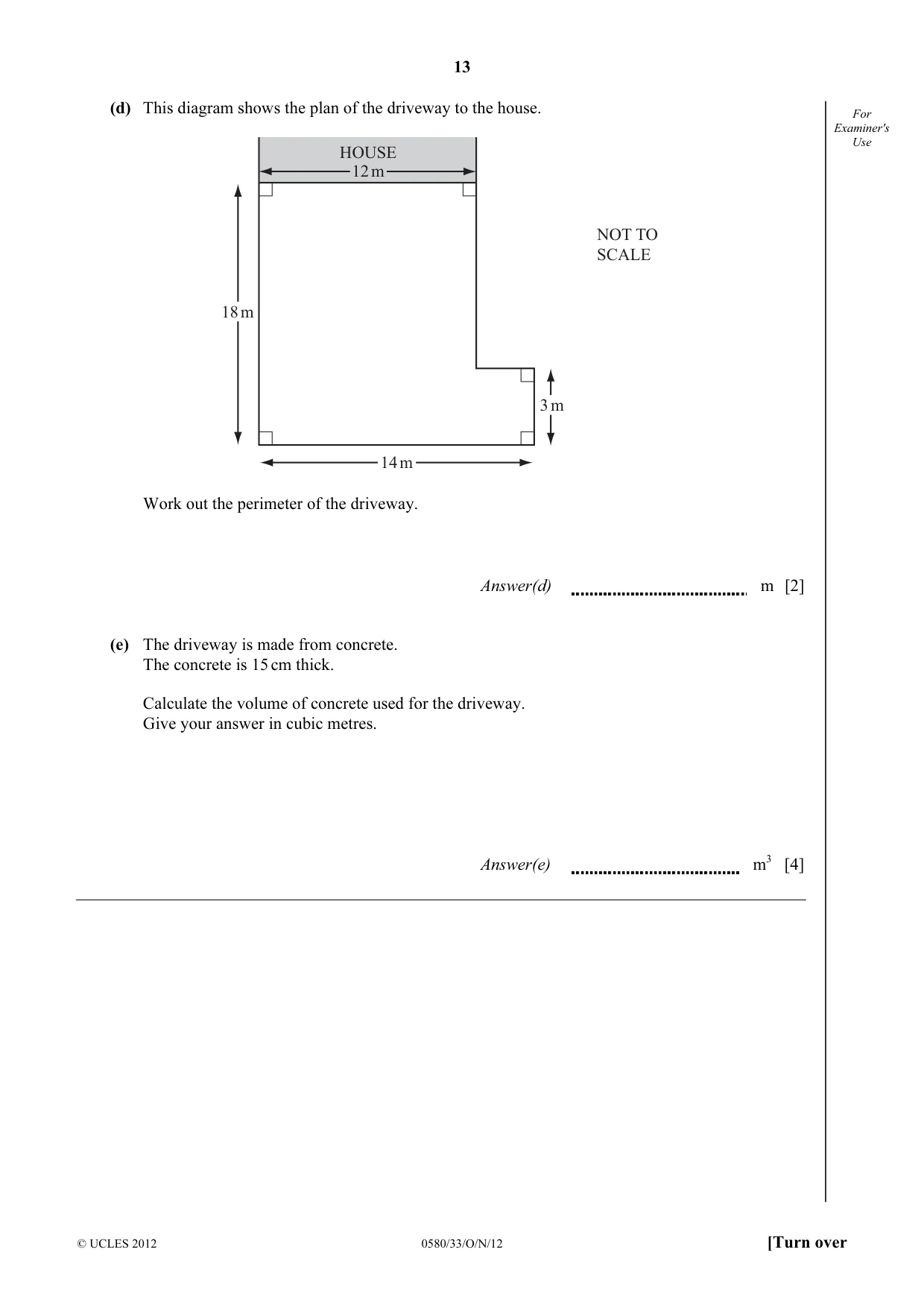 Cambridge IGCSE Mathematics 0580 2012 Oct/Nov Paper 3 · Variant 3 question paper, page 13 of 16