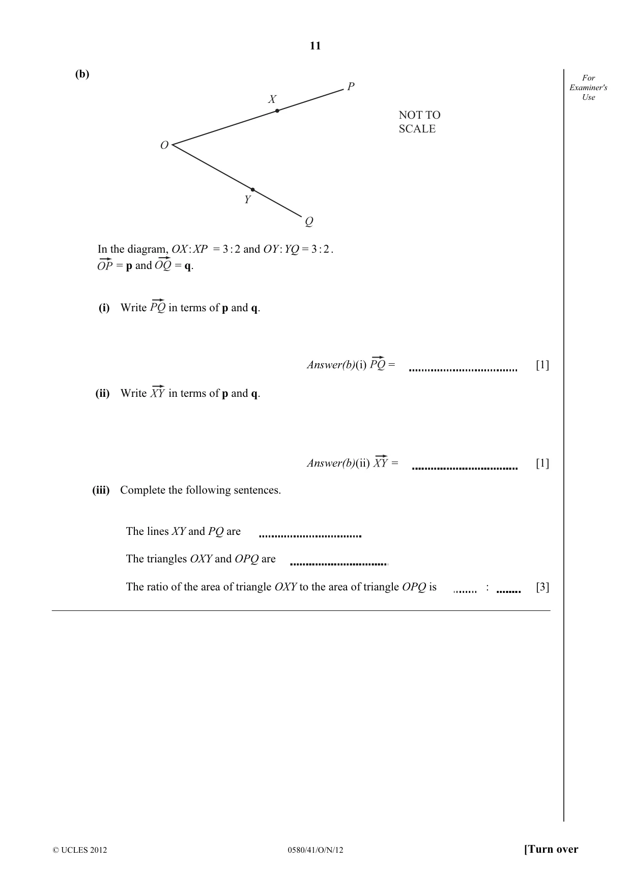 Cambridge IGCSE Mathematics 0580 2012 Oct/Nov Paper 4 · Variant 1 question paper, page 11 of 16