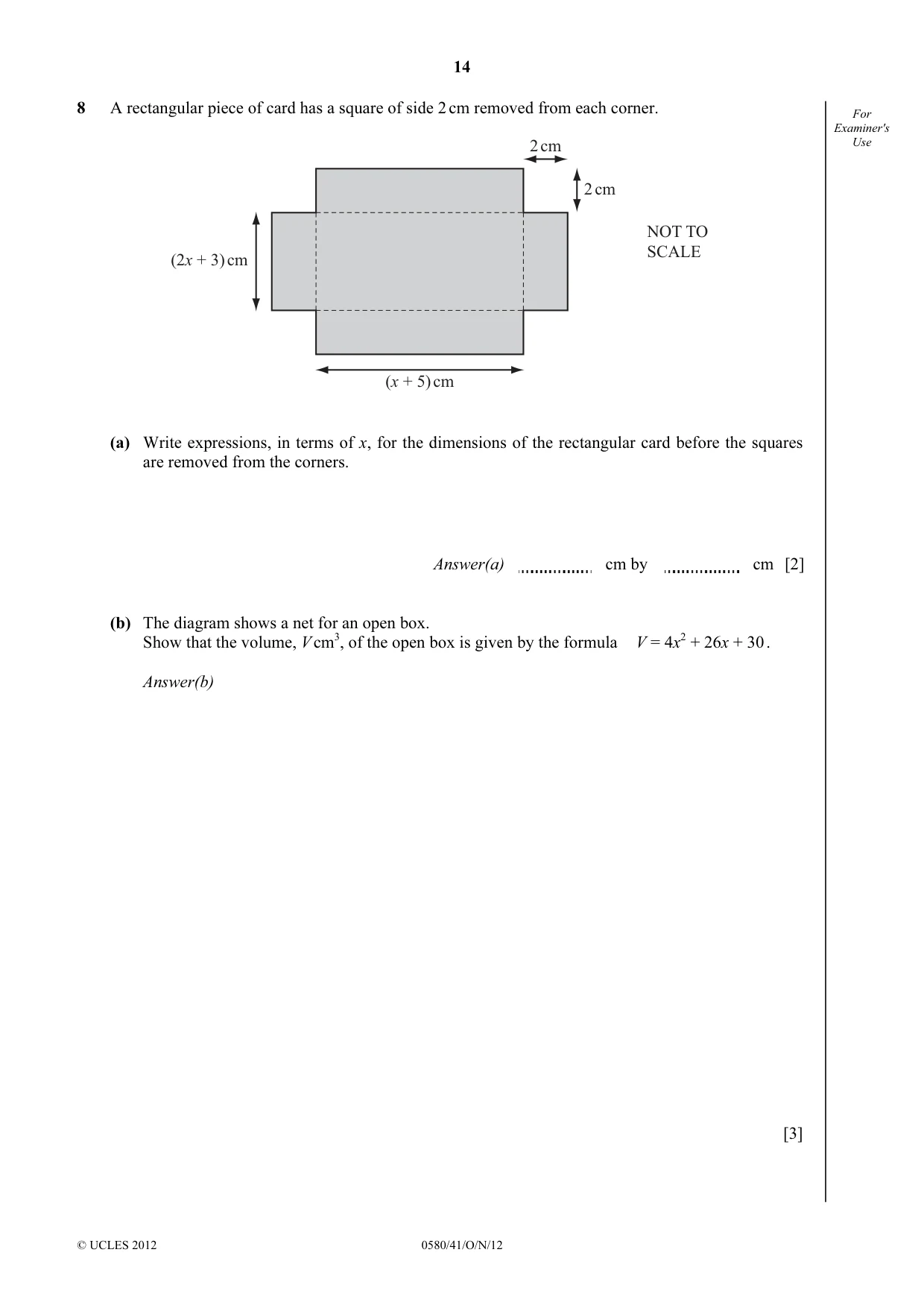 Cambridge IGCSE Mathematics 0580 2012 Oct/Nov Paper 4 · Variant 1 question paper, page 14 of 16