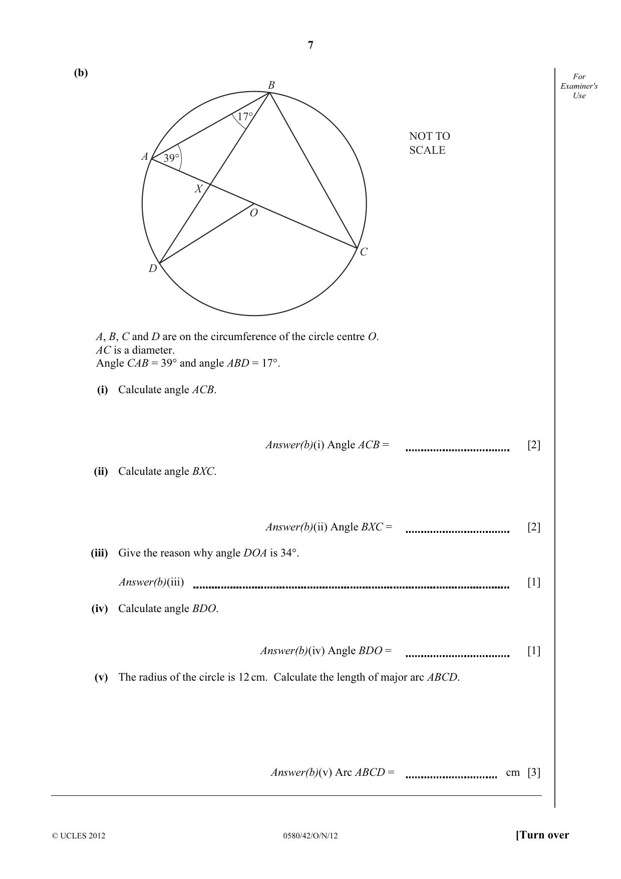 Cambridge IGCSE Mathematics 0580 2012 Oct/Nov Paper 4 · Variant 2 question paper, page 7 of 20