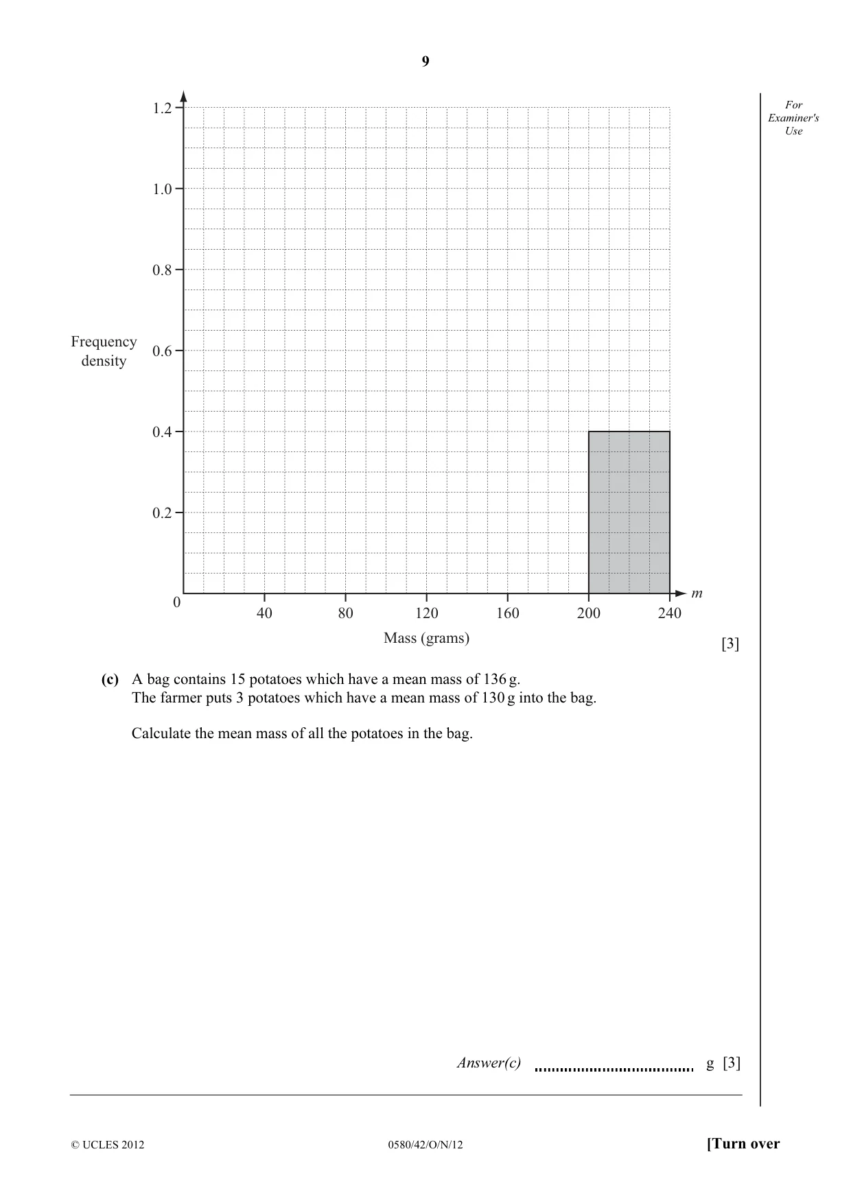 Cambridge IGCSE Mathematics 0580 2012 Oct/Nov Paper 4 · Variant 2 question paper, page 9 of 20
