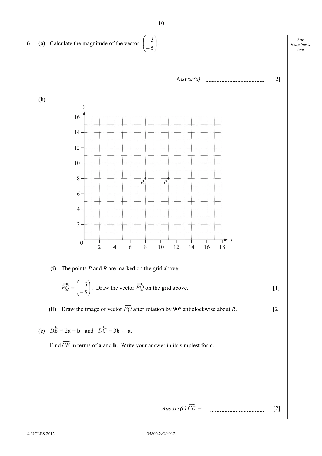Cambridge IGCSE Mathematics 0580 2012 Oct/Nov Paper 4 · Variant 2 question paper, page 10 of 20