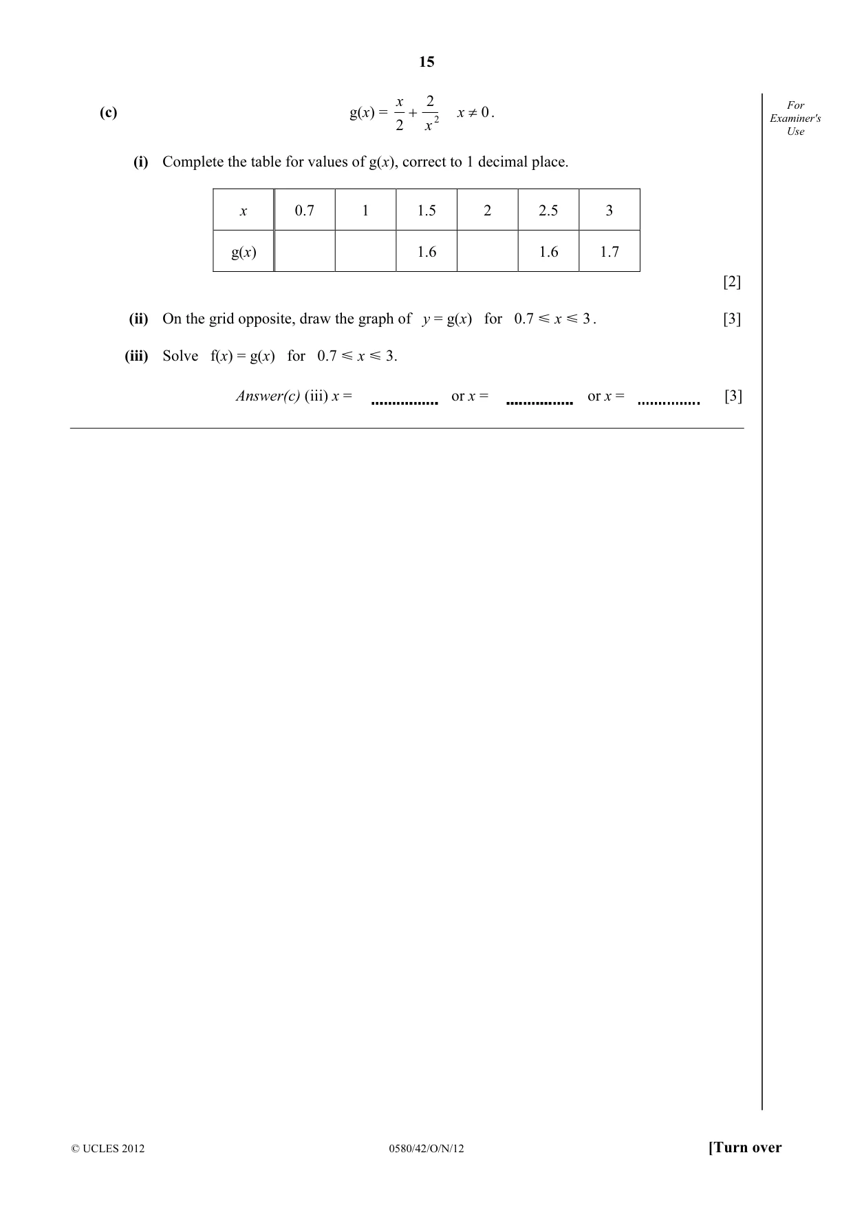 Cambridge IGCSE Mathematics 0580 2012 Oct/Nov Paper 4 · Variant 2 question paper, page 15 of 20