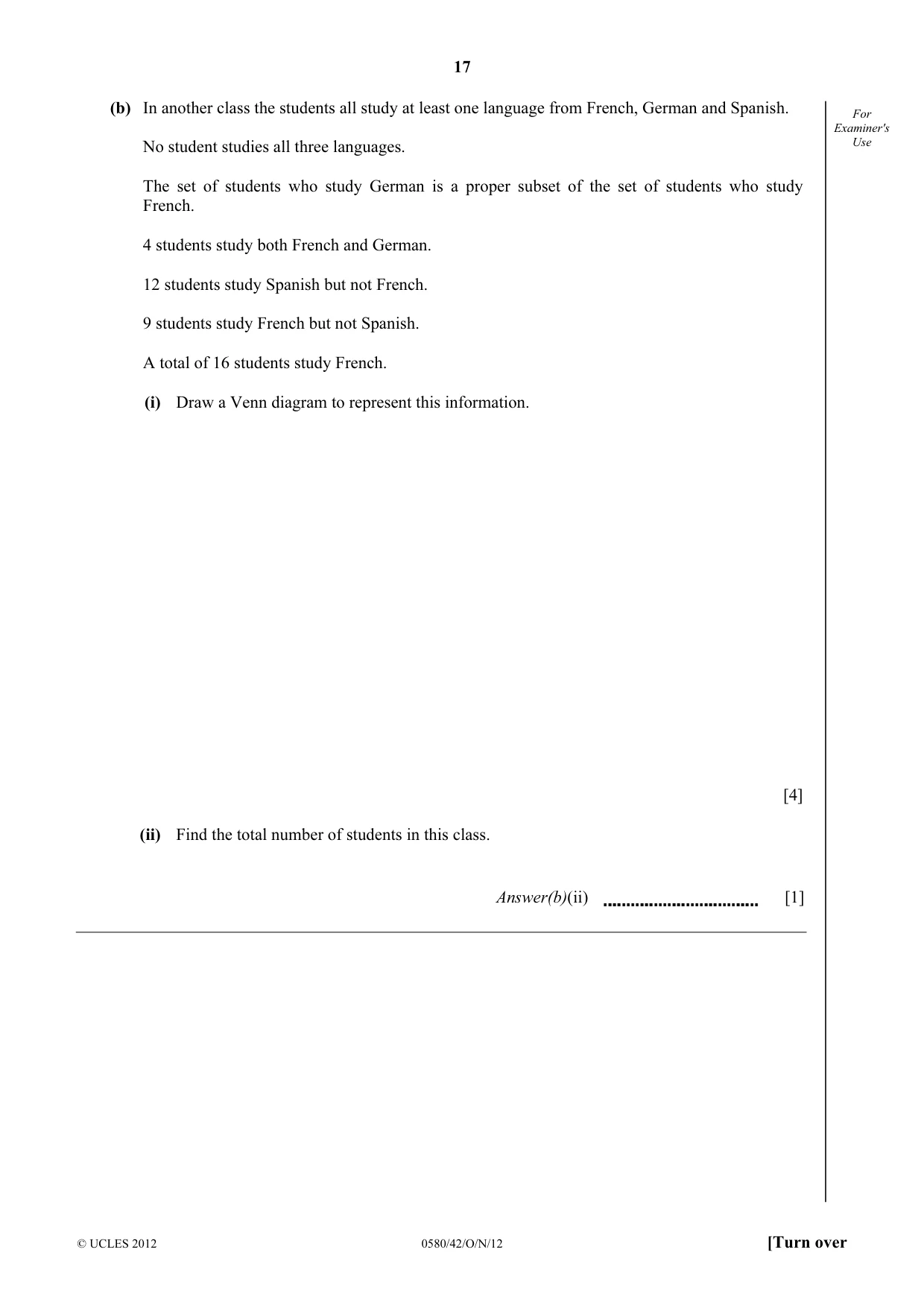Cambridge IGCSE Mathematics 0580 2012 Oct/Nov Paper 4 · Variant 2 question paper, page 17 of 20
