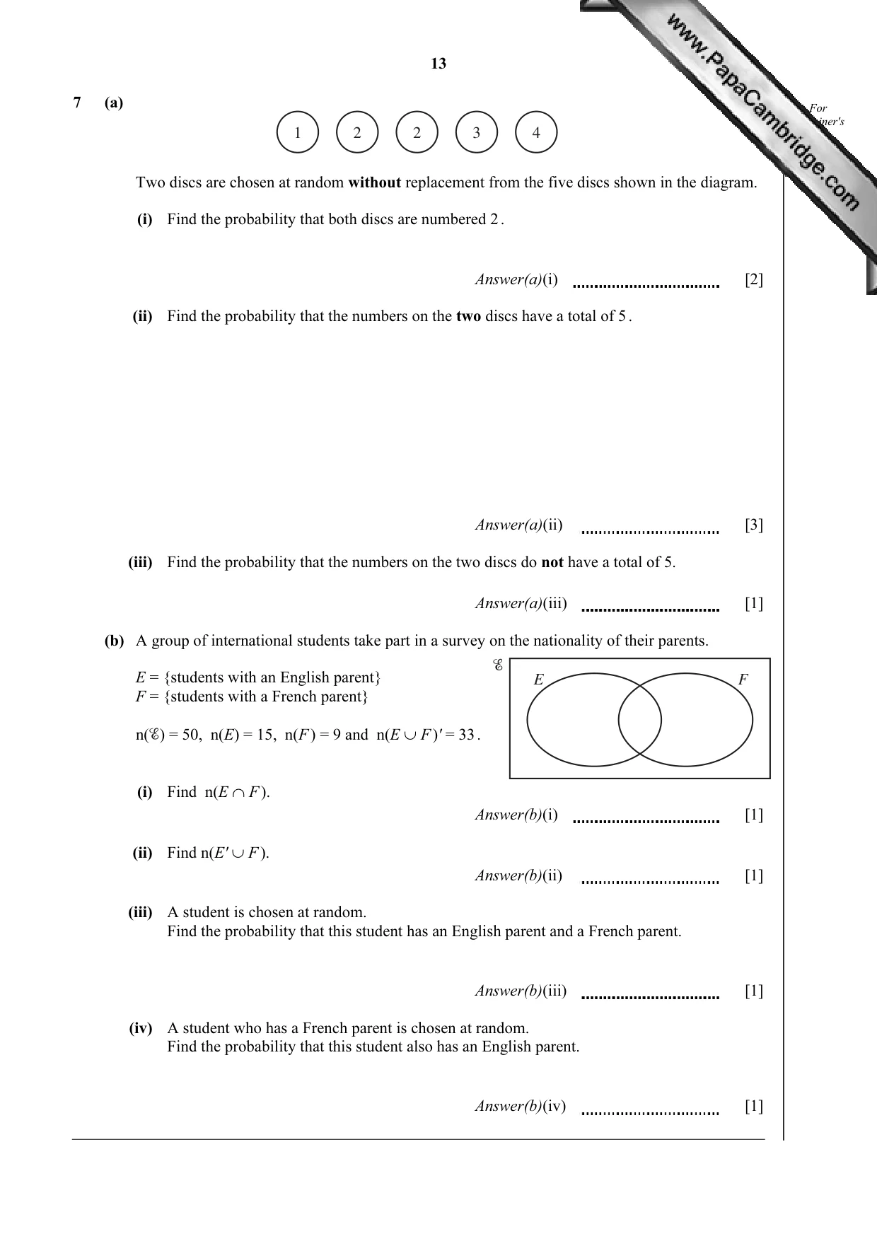 Cambridge IGCSE Mathematics 0580 2012 Oct/Nov Paper 4 · Variant 3 question paper, page 13 of 20