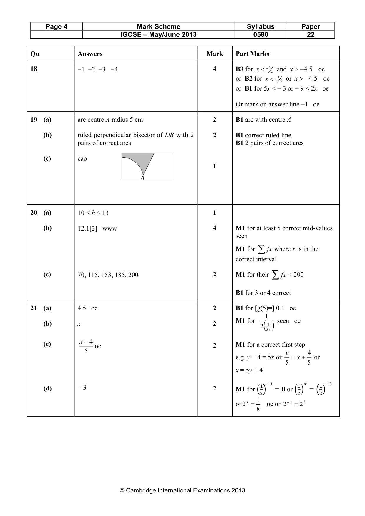 Mark scheme, page 4 of 4