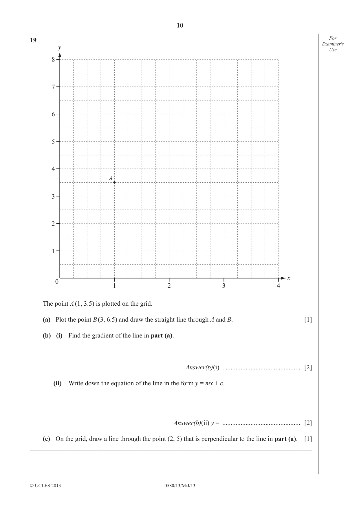Cambridge IGCSE Mathematics 0580 2013 May/June Paper 1 · Variant 3 question paper, page 10 of 12