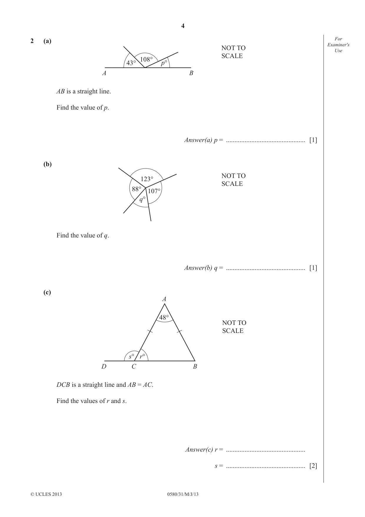 Cambridge IGCSE Mathematics 0580 2013 May/June Paper 3 · Variant 1 question paper, page 4 of 20