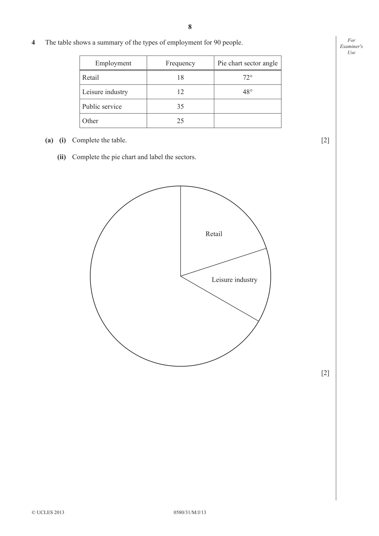 Cambridge IGCSE Mathematics 0580 2013 May/June Paper 3 · Variant 1 question paper, page 8 of 20