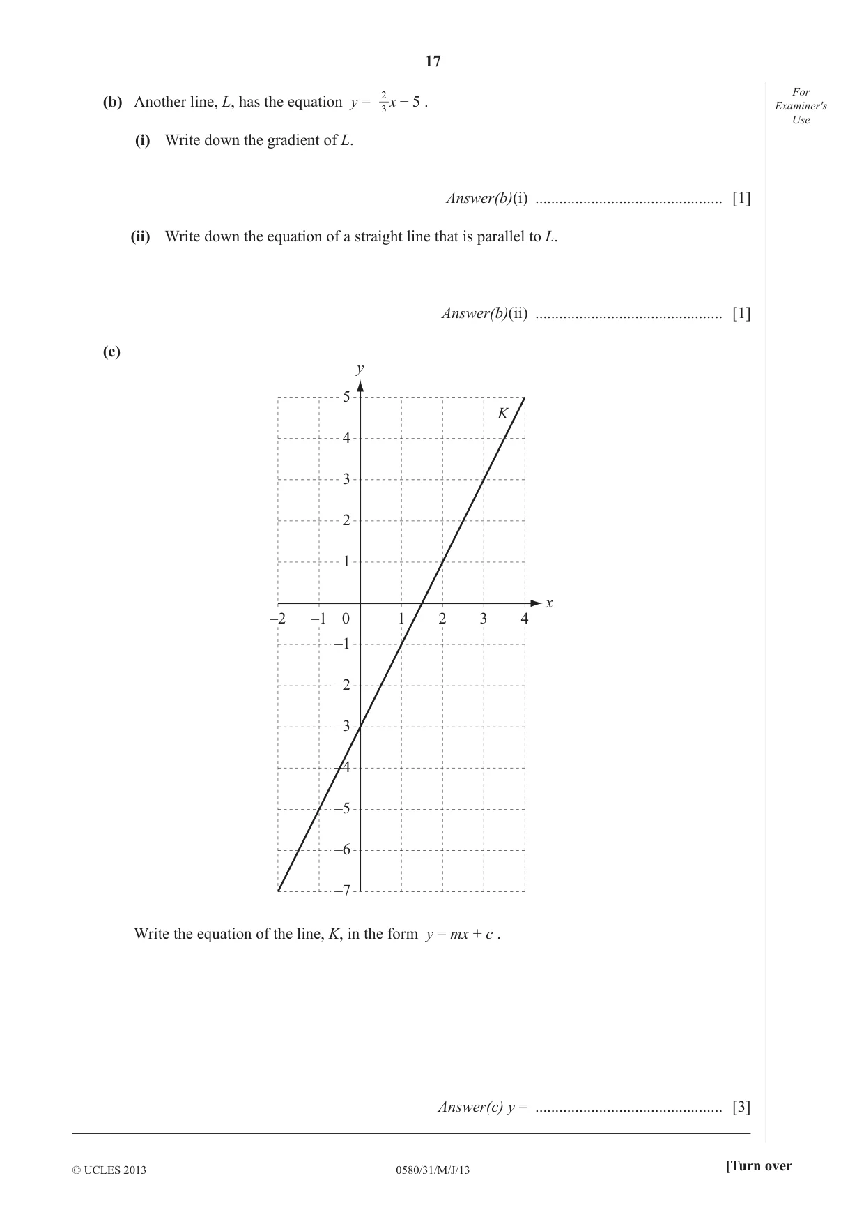 Cambridge IGCSE Mathematics 0580 2013 May/June Paper 3 · Variant 1 question paper, page 17 of 20