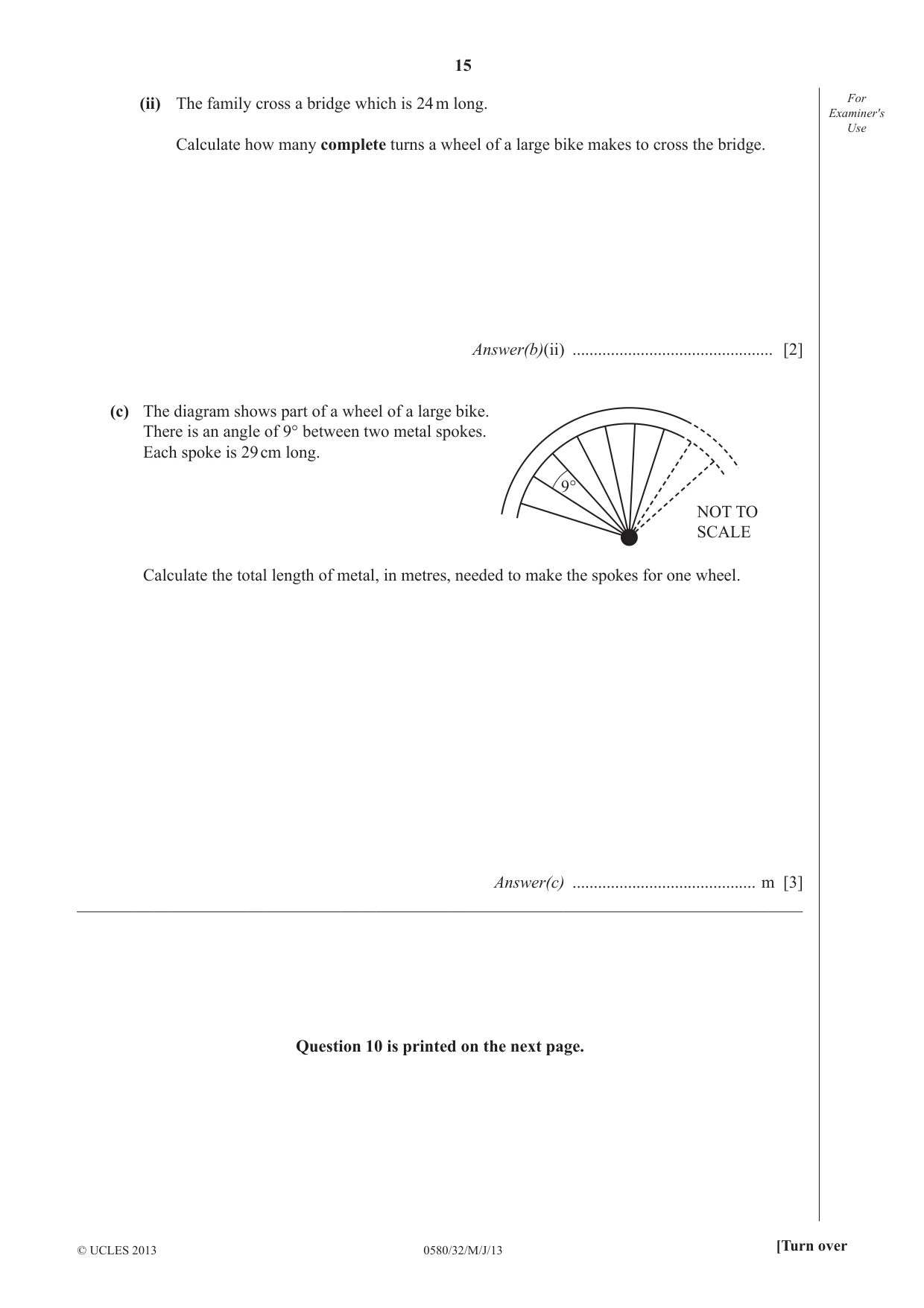 Cambridge IGCSE Mathematics 0580 2013 May/June Paper 3 · Variant 2 question paper, page 15 of 16