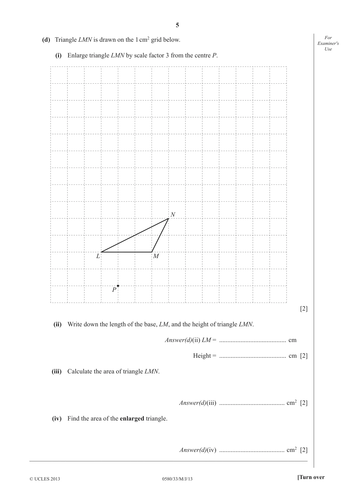 Cambridge IGCSE Mathematics 0580 2013 May/June Paper 3 · Variant 3 question paper, page 5 of 16