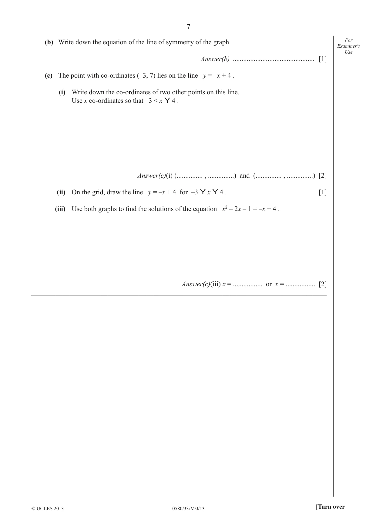 Cambridge IGCSE Mathematics 0580 2013 May/June Paper 3 · Variant 3 question paper, page 7 of 16