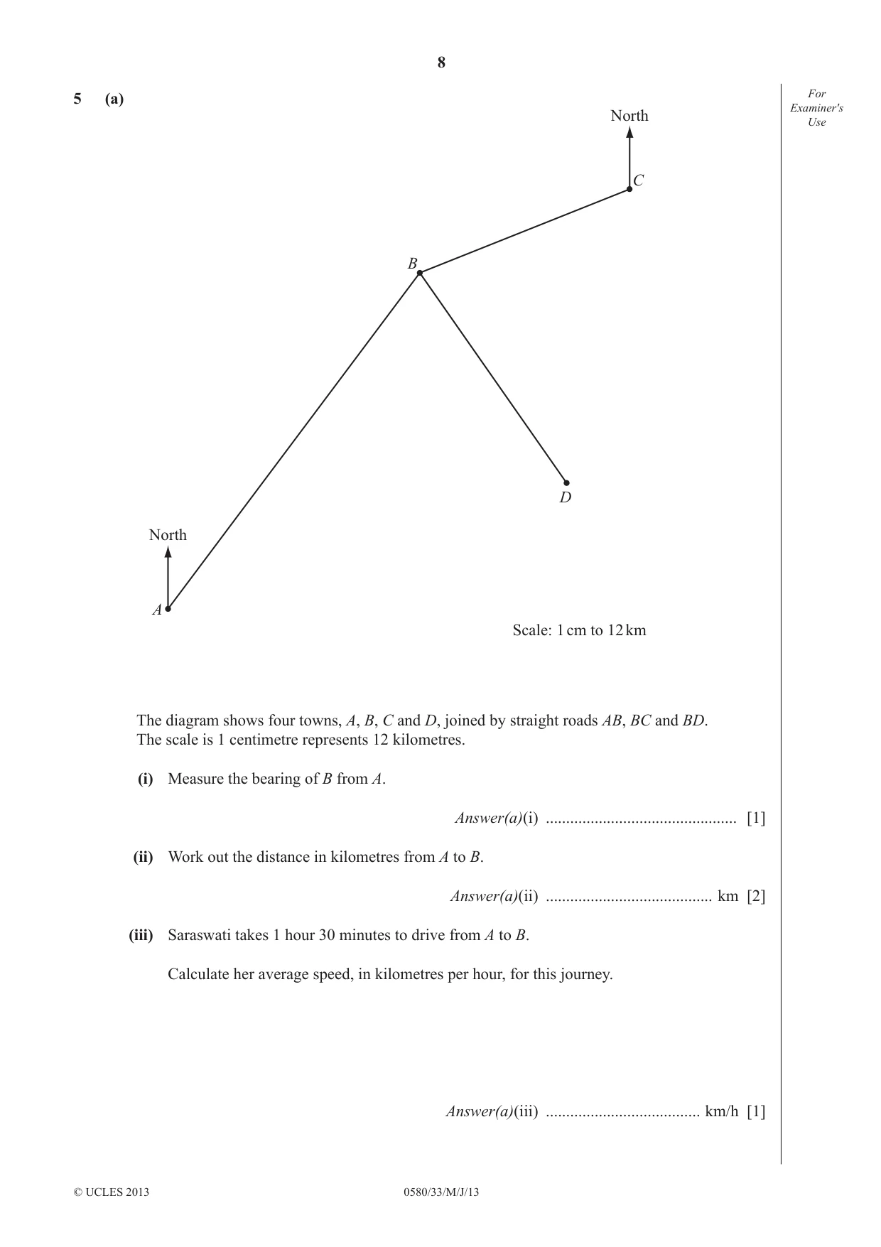 Cambridge IGCSE Mathematics 0580 2013 May/June Paper 3 · Variant 3 question paper, page 8 of 16