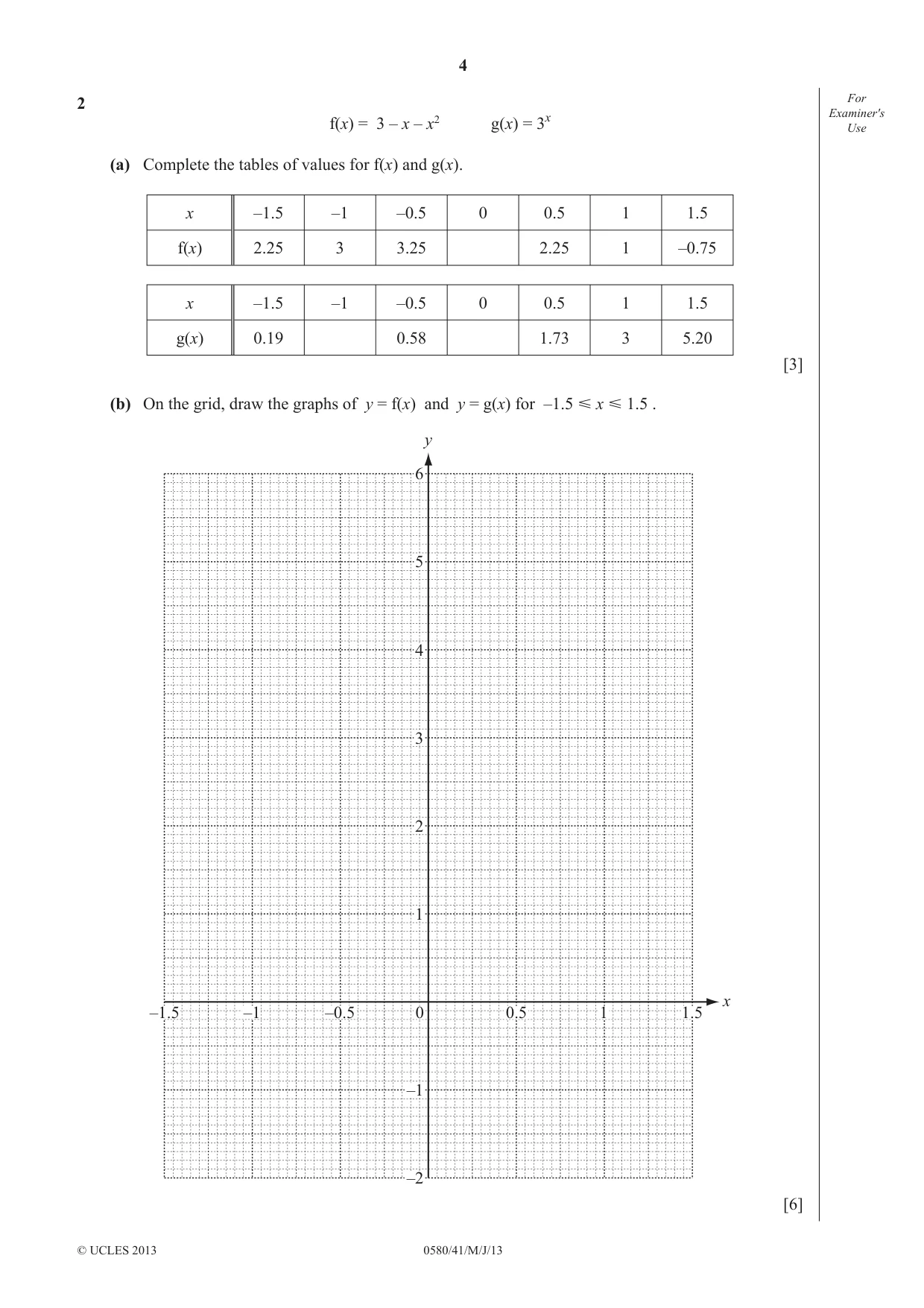 Cambridge IGCSE Mathematics 0580 2013 May/June Paper 4 · Variant 1 question paper, page 4 of 20