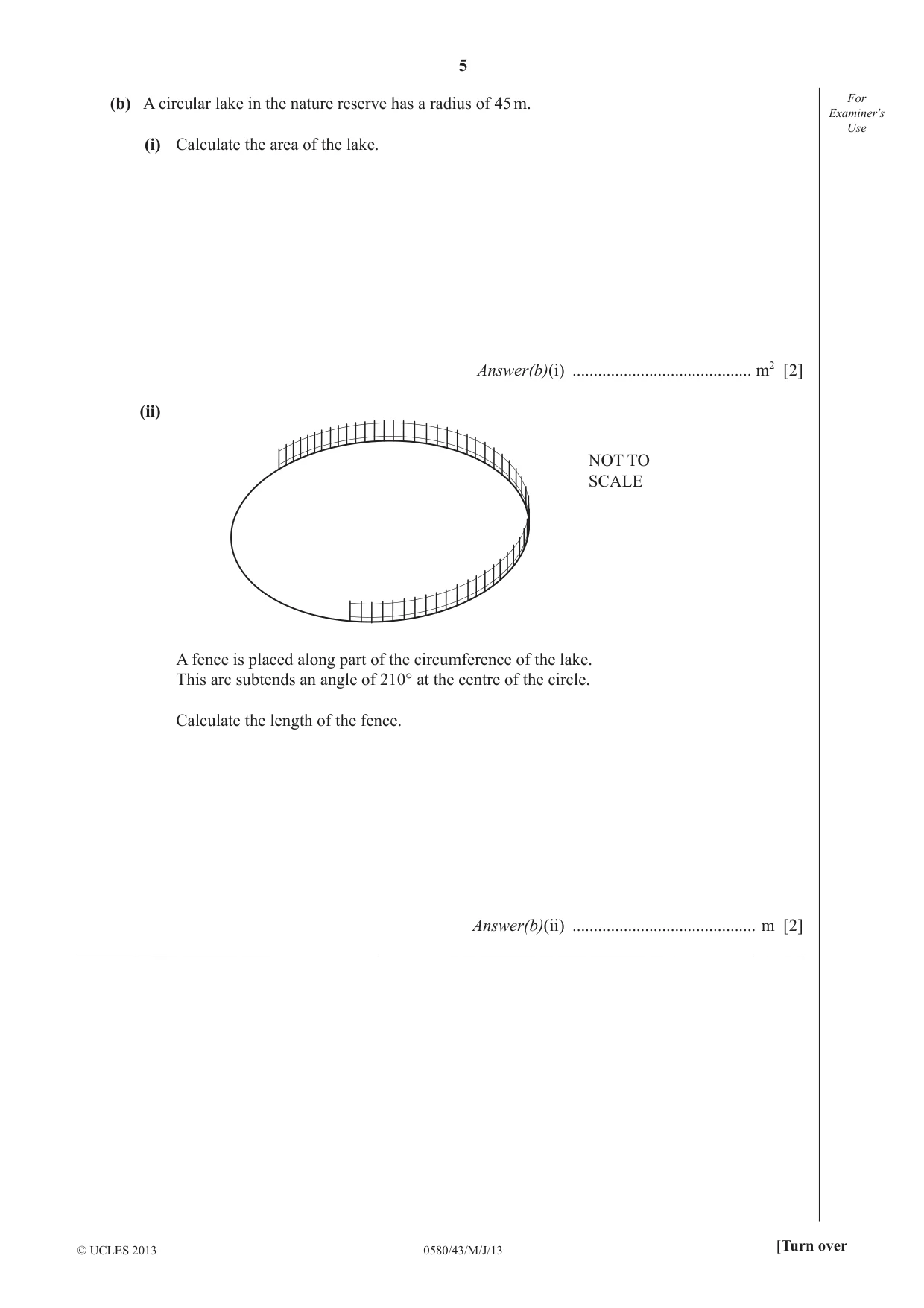 Cambridge IGCSE Mathematics 0580 2013 May/June Paper 4 · Variant 3 question paper, page 5 of 20
