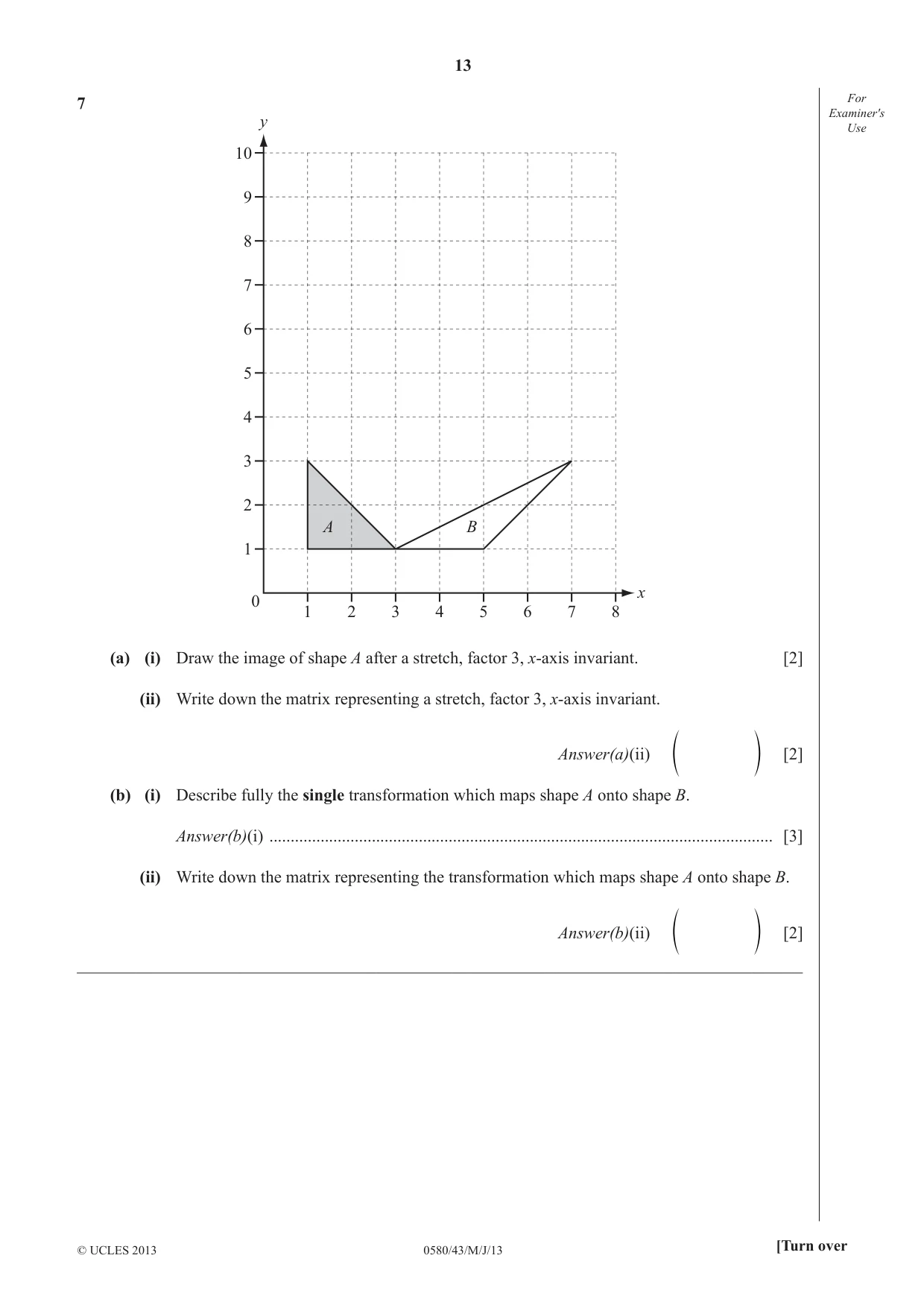 Cambridge IGCSE Mathematics 0580 2013 May/June Paper 4 · Variant 3 question paper, page 13 of 20