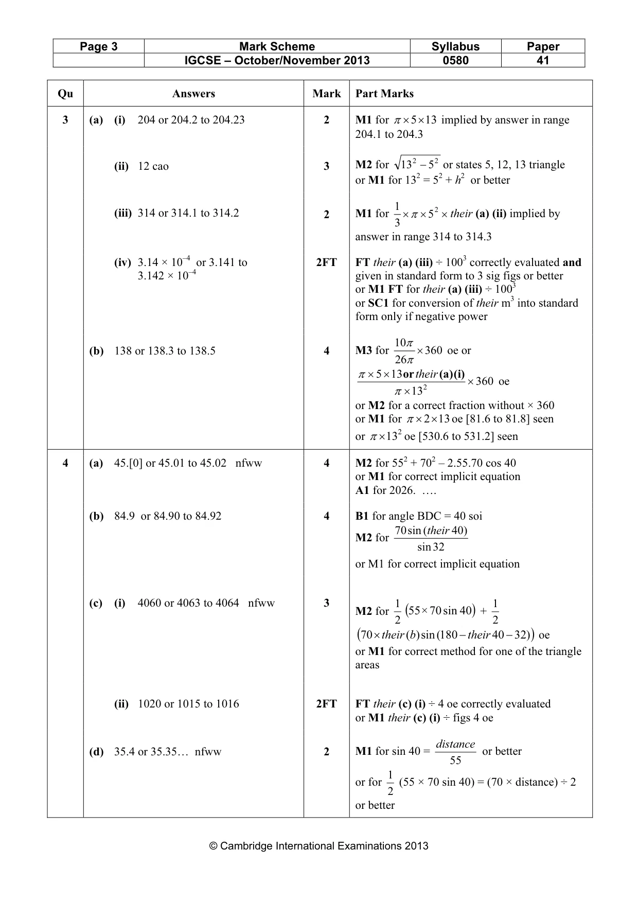 Mark scheme, page 3 of 7