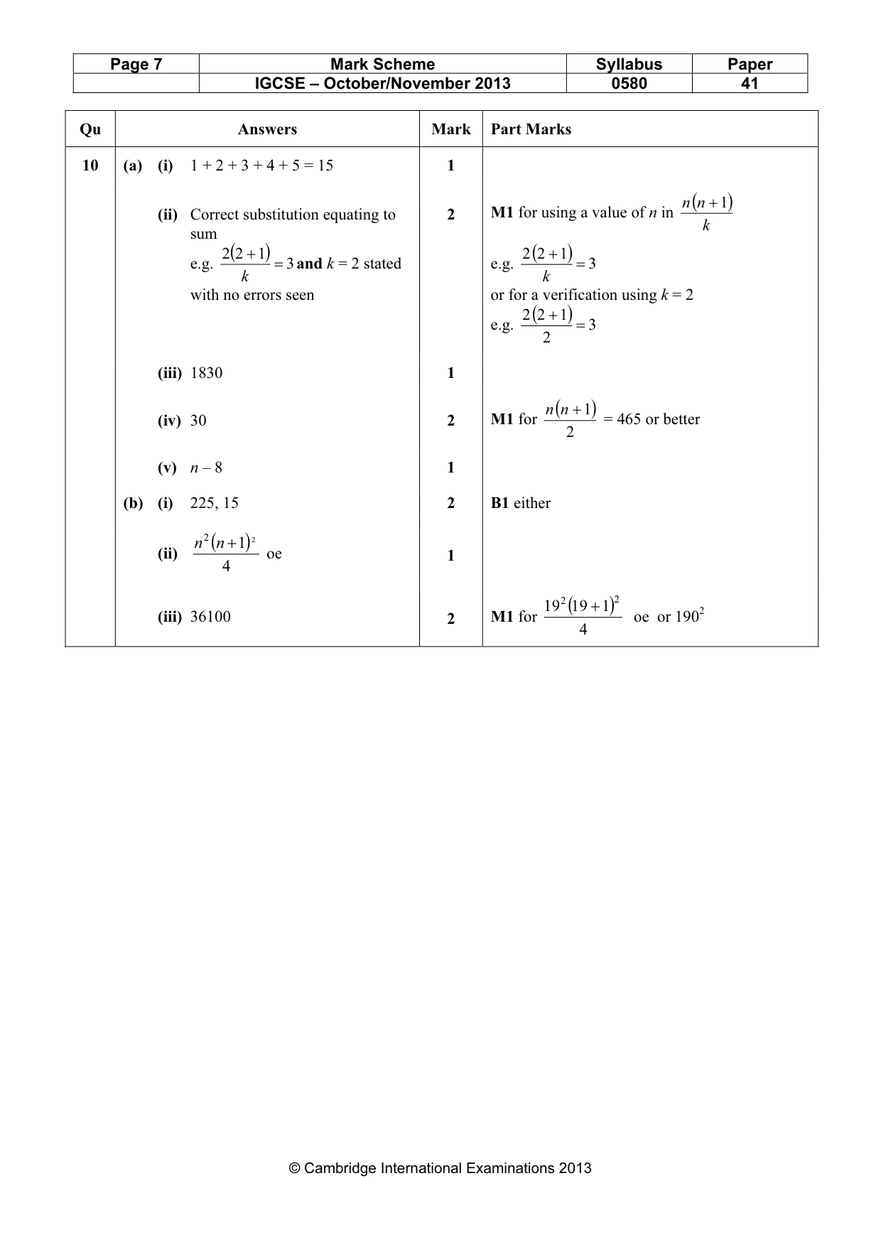 Mark scheme, page 7 of 7