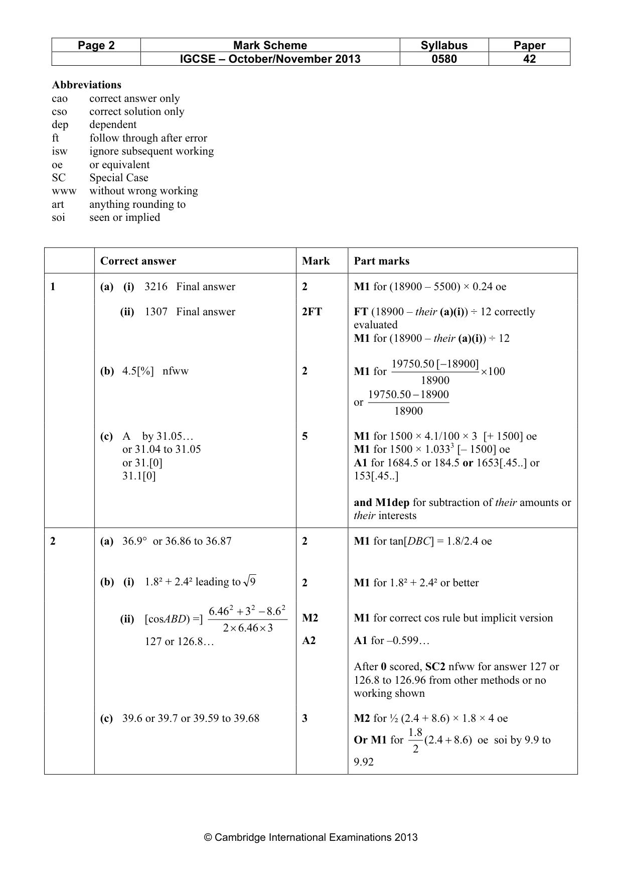 Mark scheme, page 2 of 7