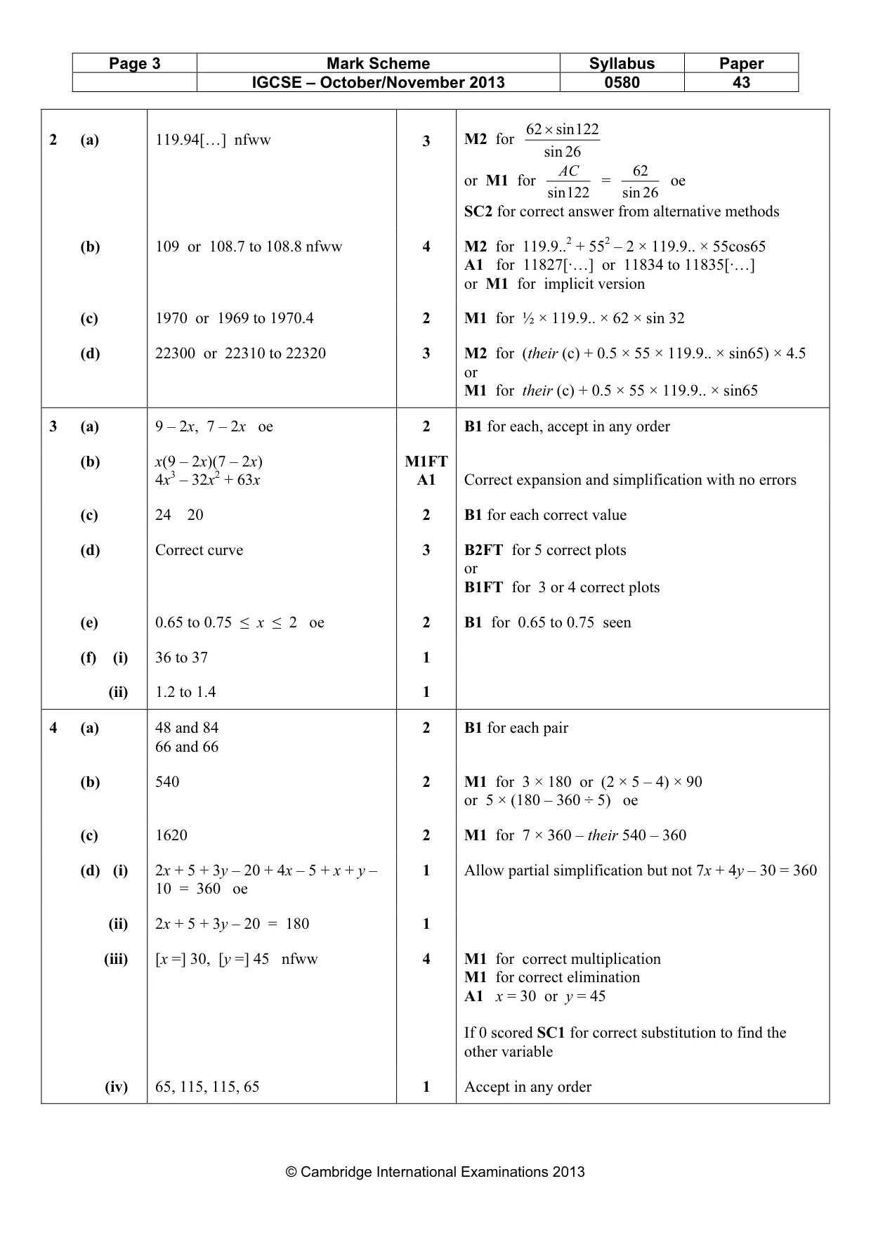 Mark scheme, page 3 of 7