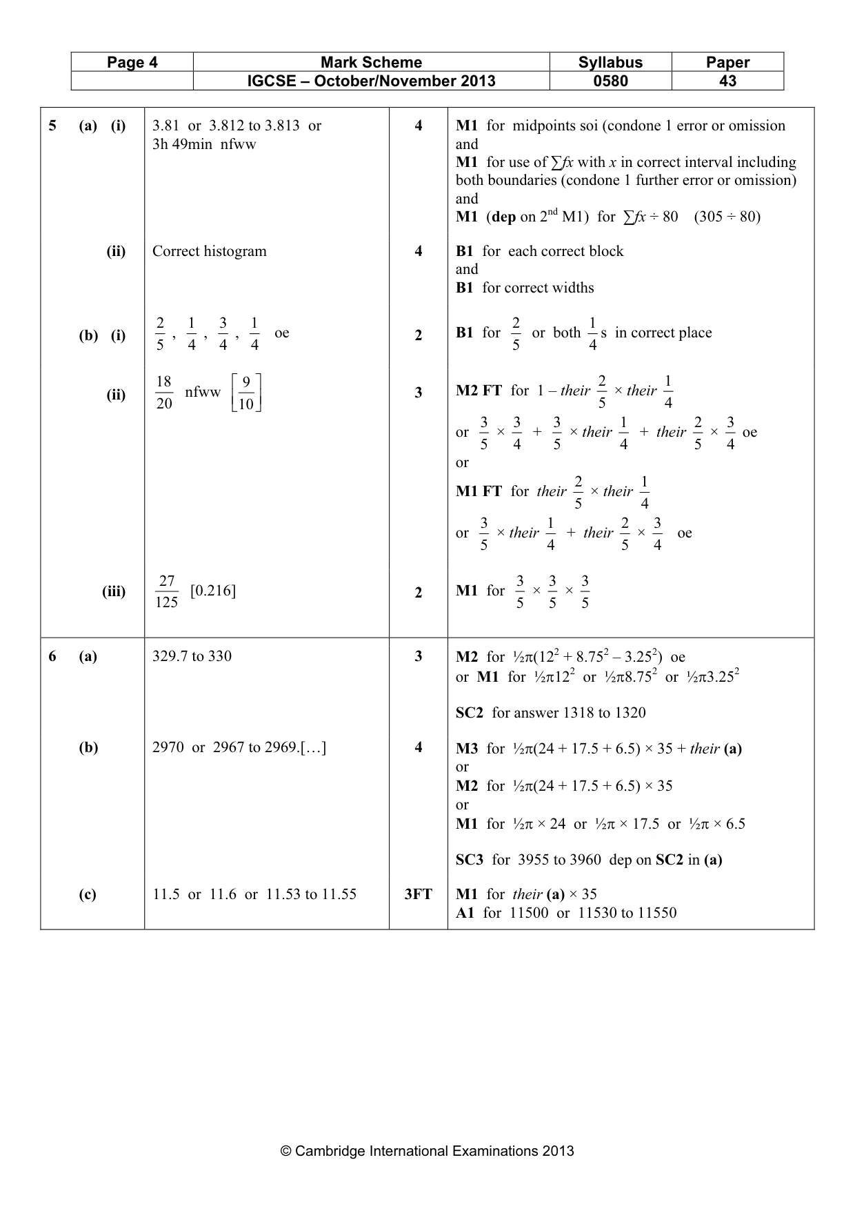 Mark scheme, page 4 of 7