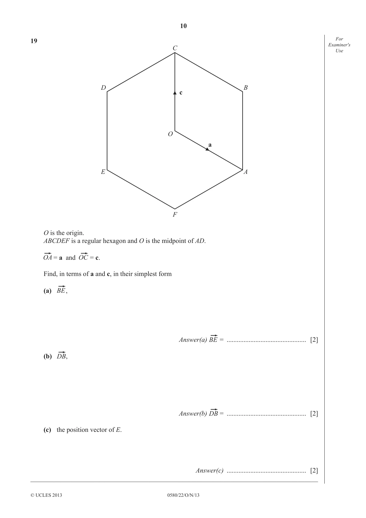 Cambridge IGCSE Mathematics 0580 2013 Oct/Nov Paper 2 · Variant 2 question paper, page 10 of 12