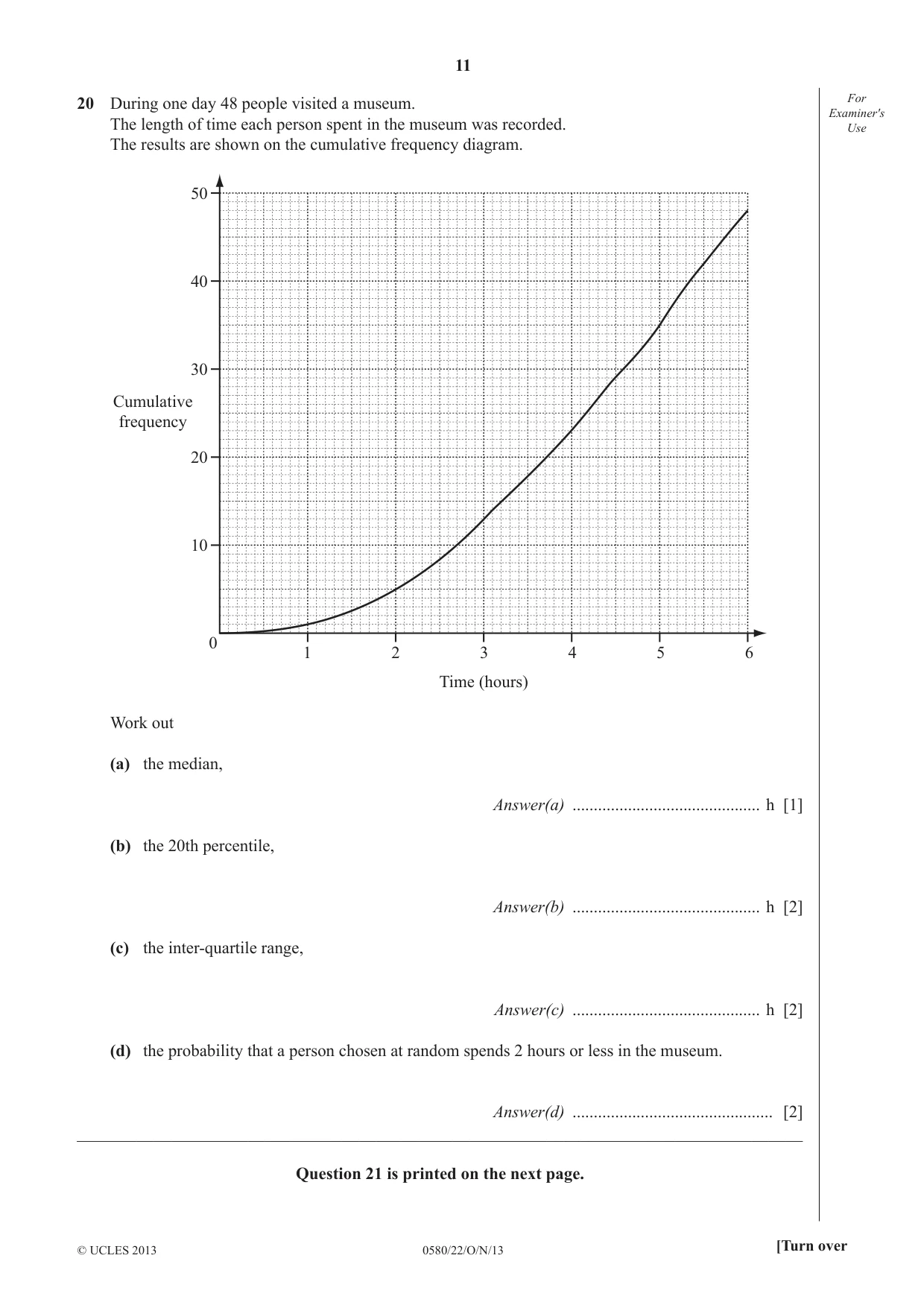 Cambridge IGCSE Mathematics 0580 2013 Oct/Nov Paper 2 · Variant 2 question paper, page 11 of 12