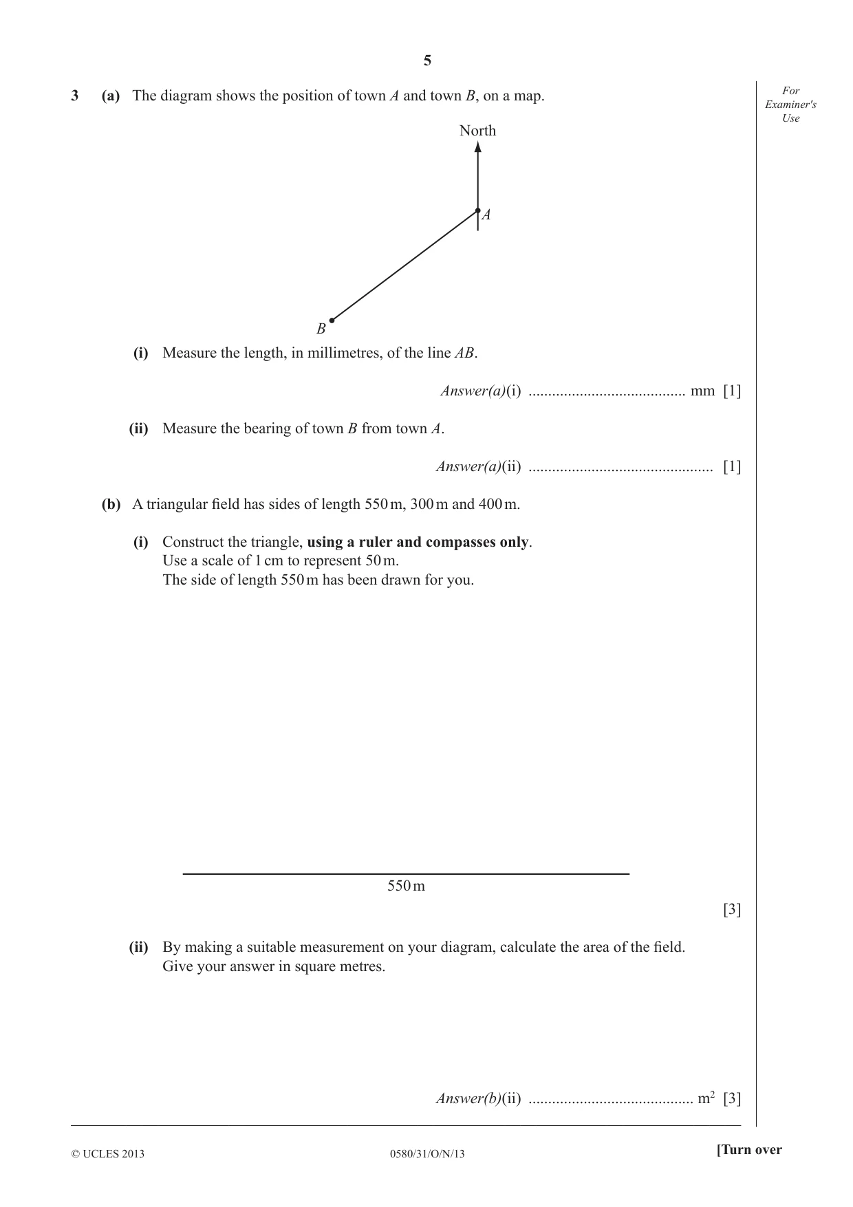 Cambridge IGCSE Mathematics 0580 2013 Oct/Nov Paper 3 · Variant 1 question paper, page 5 of 16