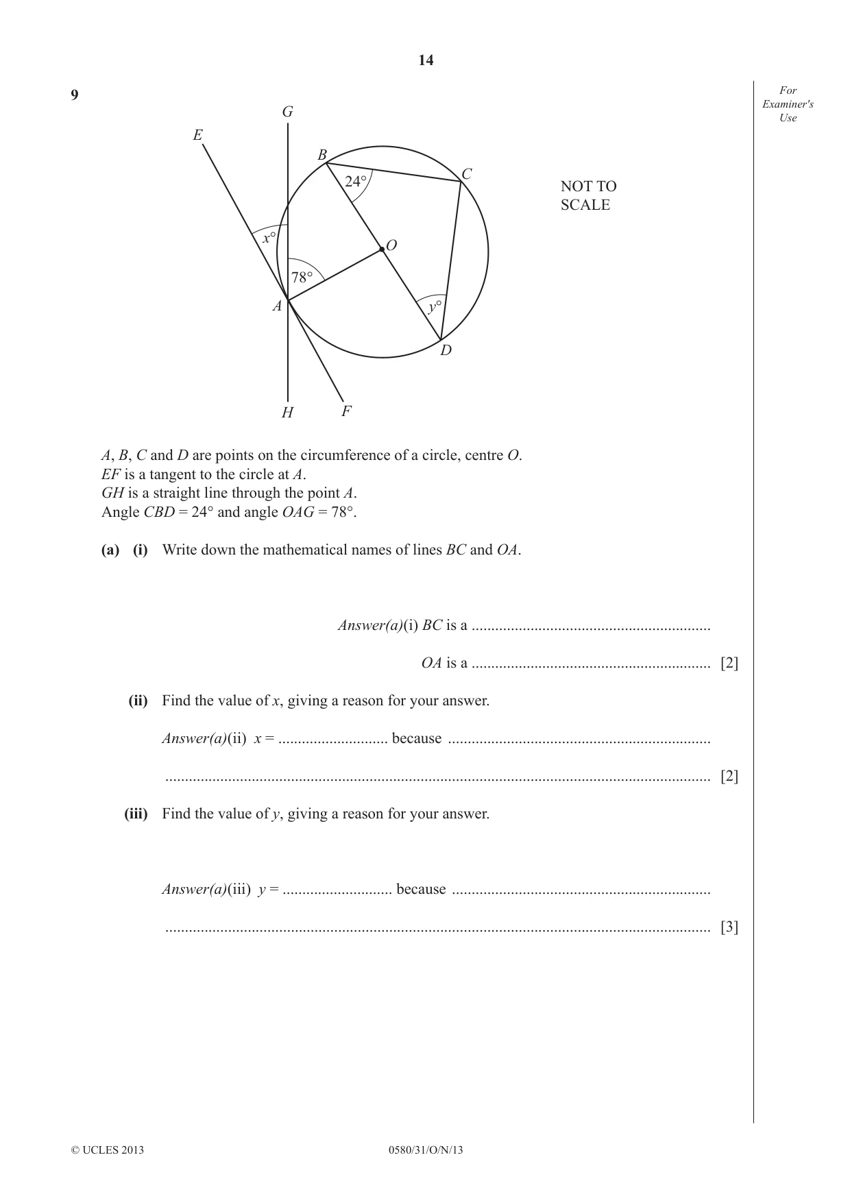 Cambridge IGCSE Mathematics 0580 2013 Oct/Nov Paper 3 · Variant 1 question paper, page 14 of 16