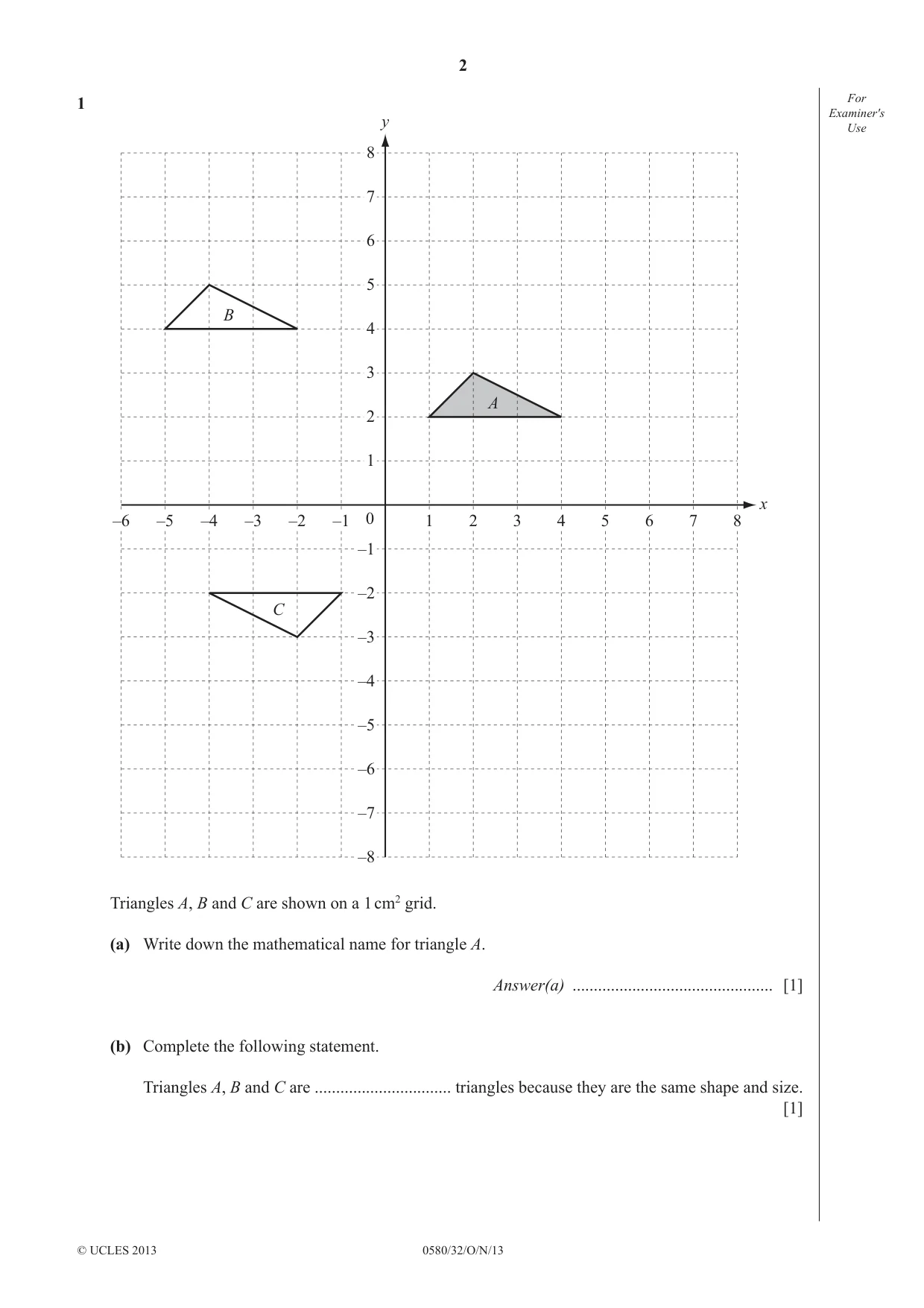 Cambridge IGCSE Mathematics 0580 2013 Oct/Nov Paper 3 · Variant 2 question paper, page 2 of 16