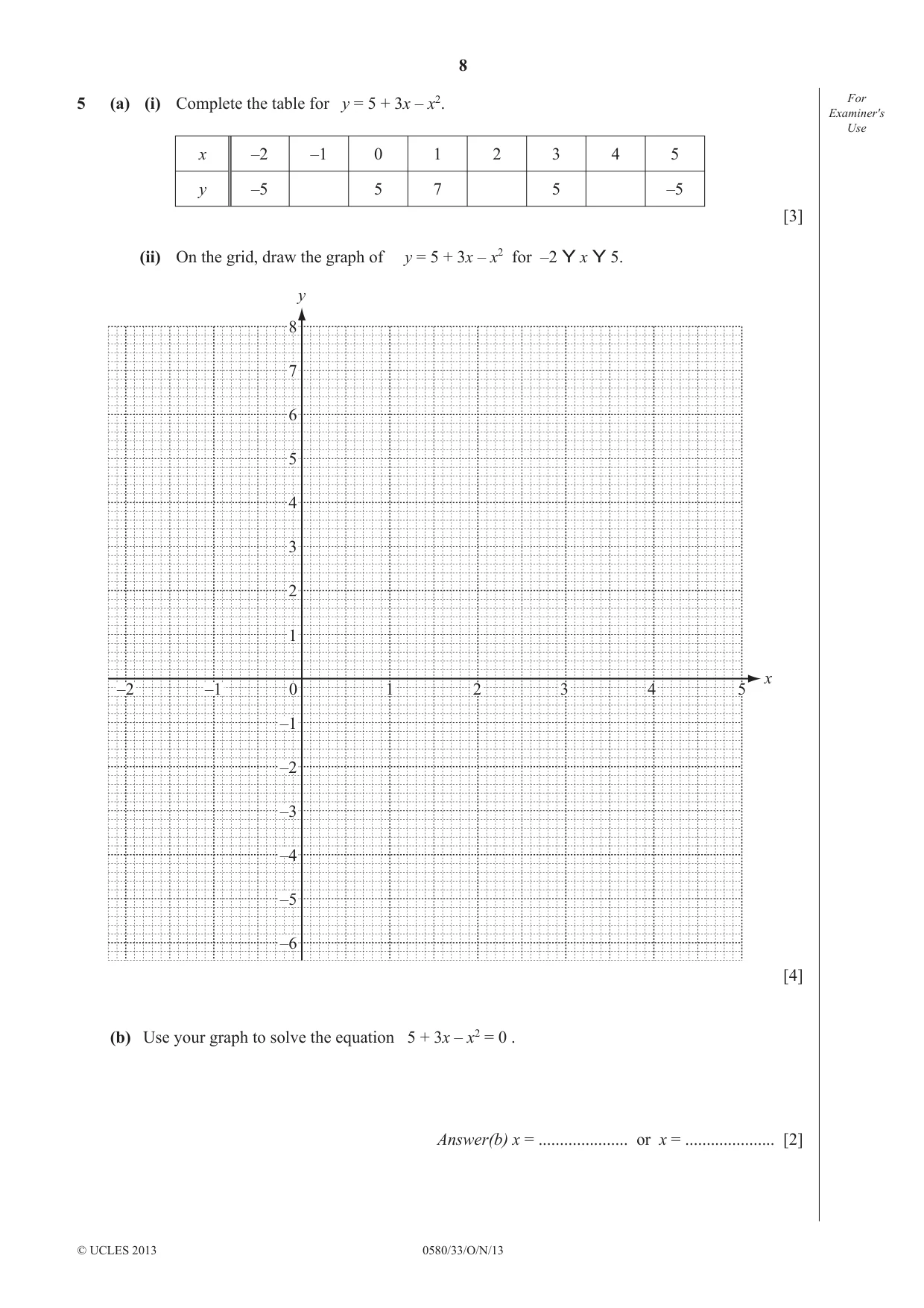 Cambridge IGCSE Mathematics 0580 2013 Oct/Nov Paper 3 · Variant 3 question paper, page 8 of 16
