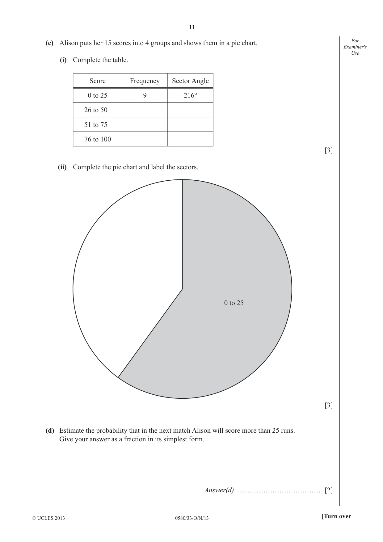 Cambridge IGCSE Mathematics 0580 2013 Oct/Nov Paper 3 · Variant 3 question paper, page 11 of 16