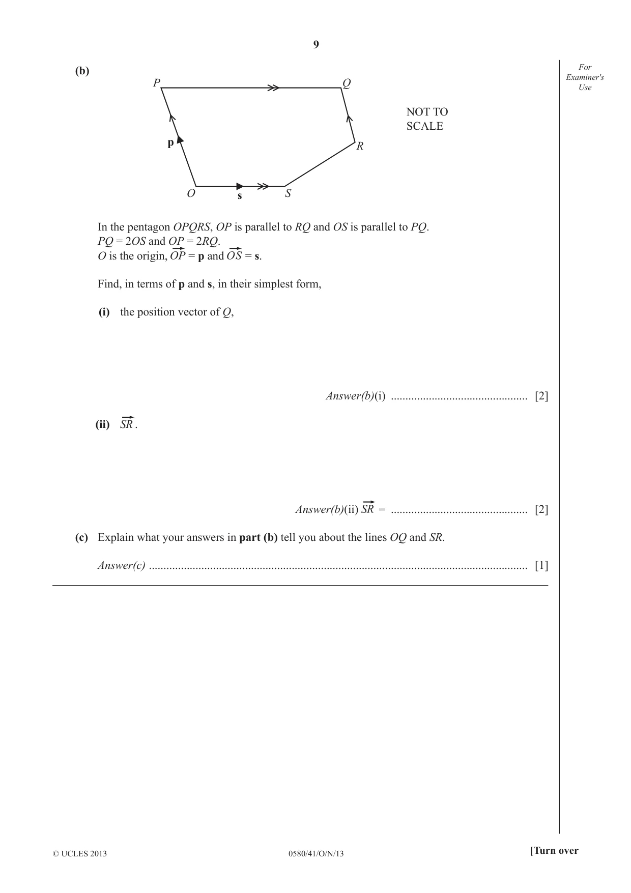 Cambridge IGCSE Mathematics 0580 2013 Oct/Nov Paper 4 · Variant 1 question paper, page 9 of 20