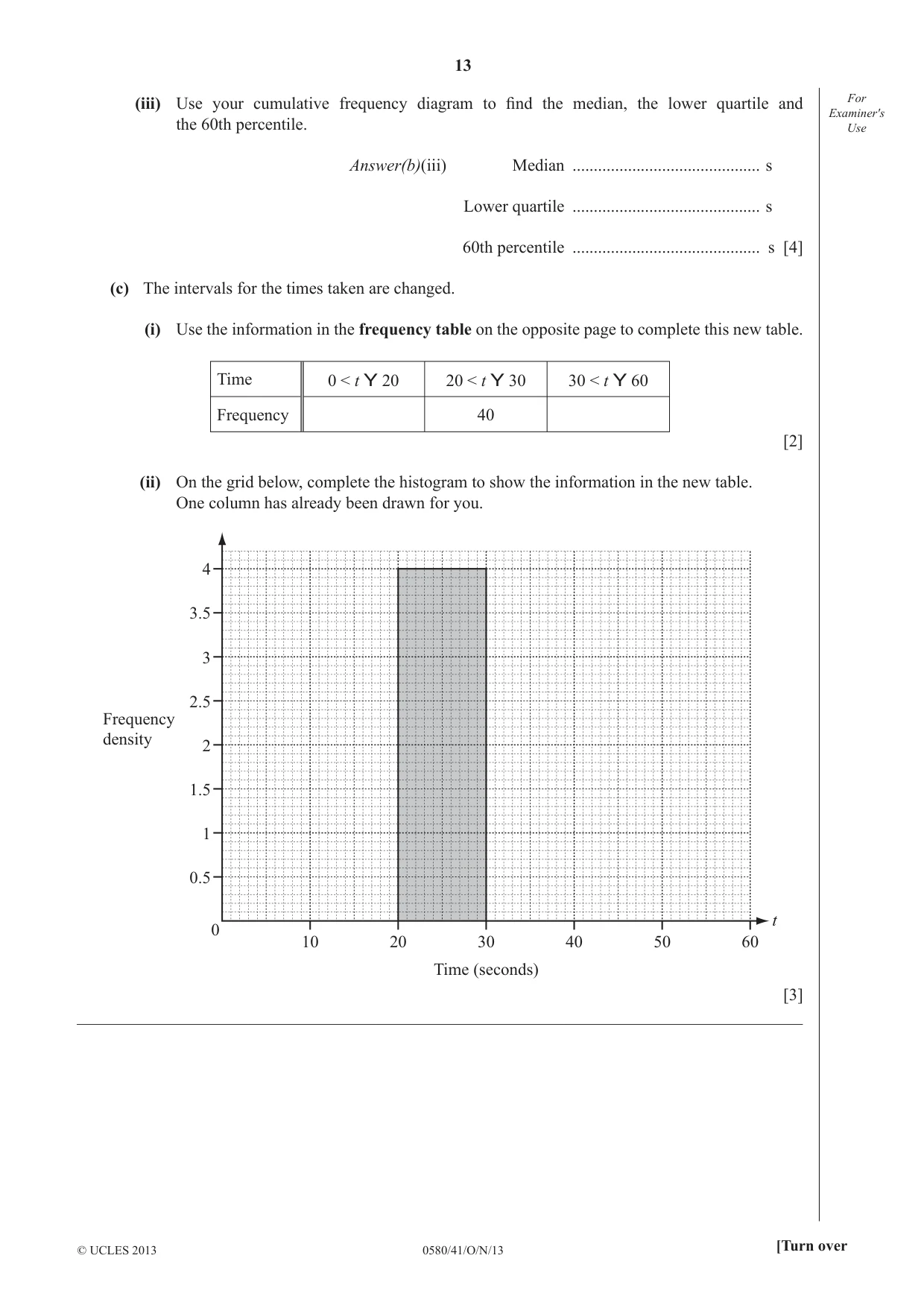 Cambridge IGCSE Mathematics 0580 2013 Oct/Nov Paper 4 · Variant 1 question paper, page 13 of 20