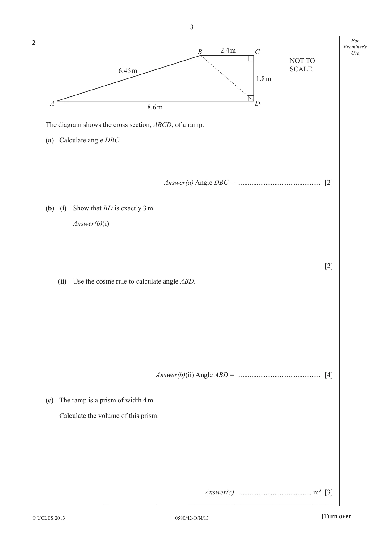 Cambridge IGCSE Mathematics 0580 2013 Oct/Nov Paper 4 · Variant 2 question paper, page 3 of 16