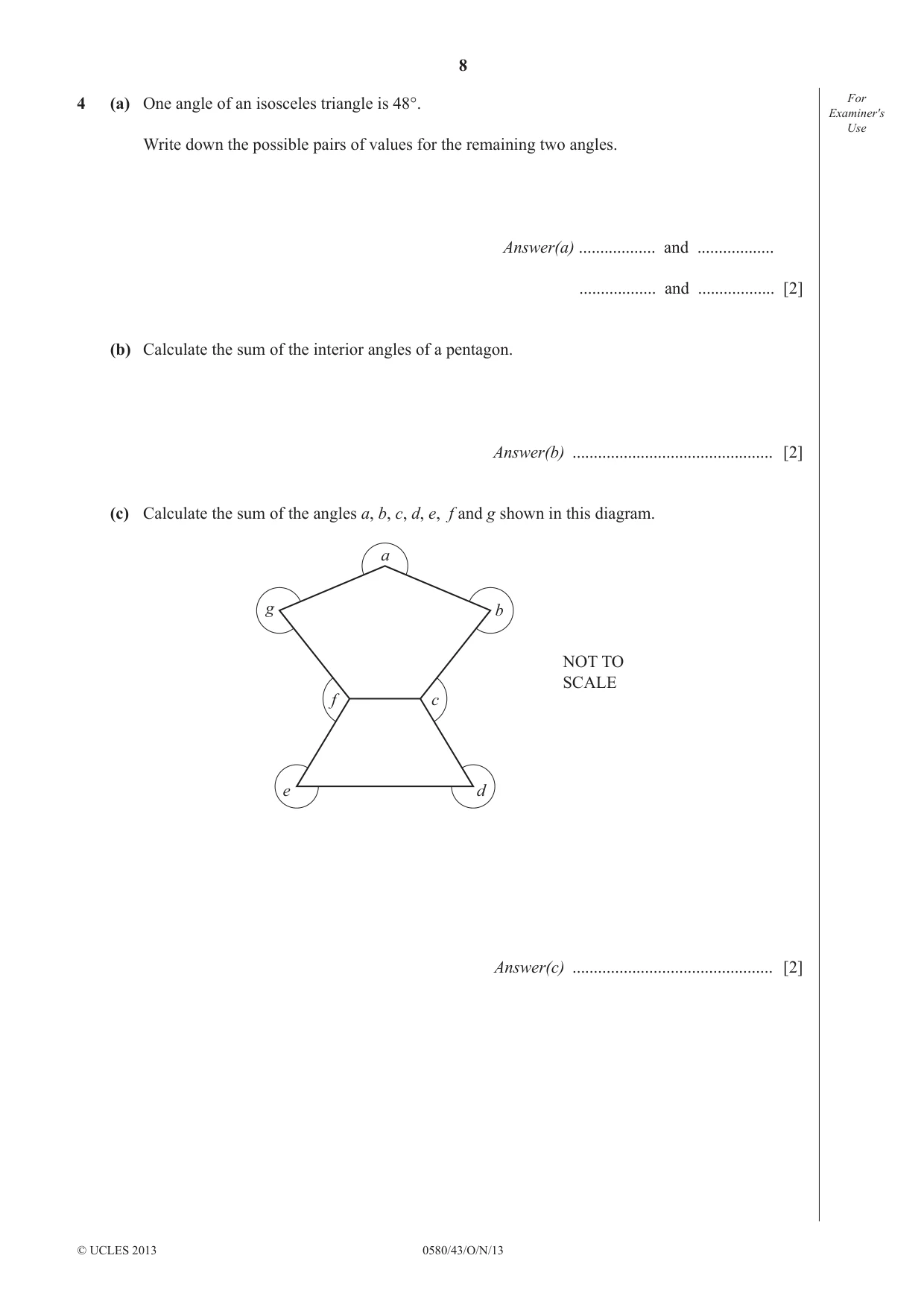 Cambridge IGCSE Mathematics 0580 2013 Oct/Nov Paper 4 · Variant 3 question paper, page 8 of 20